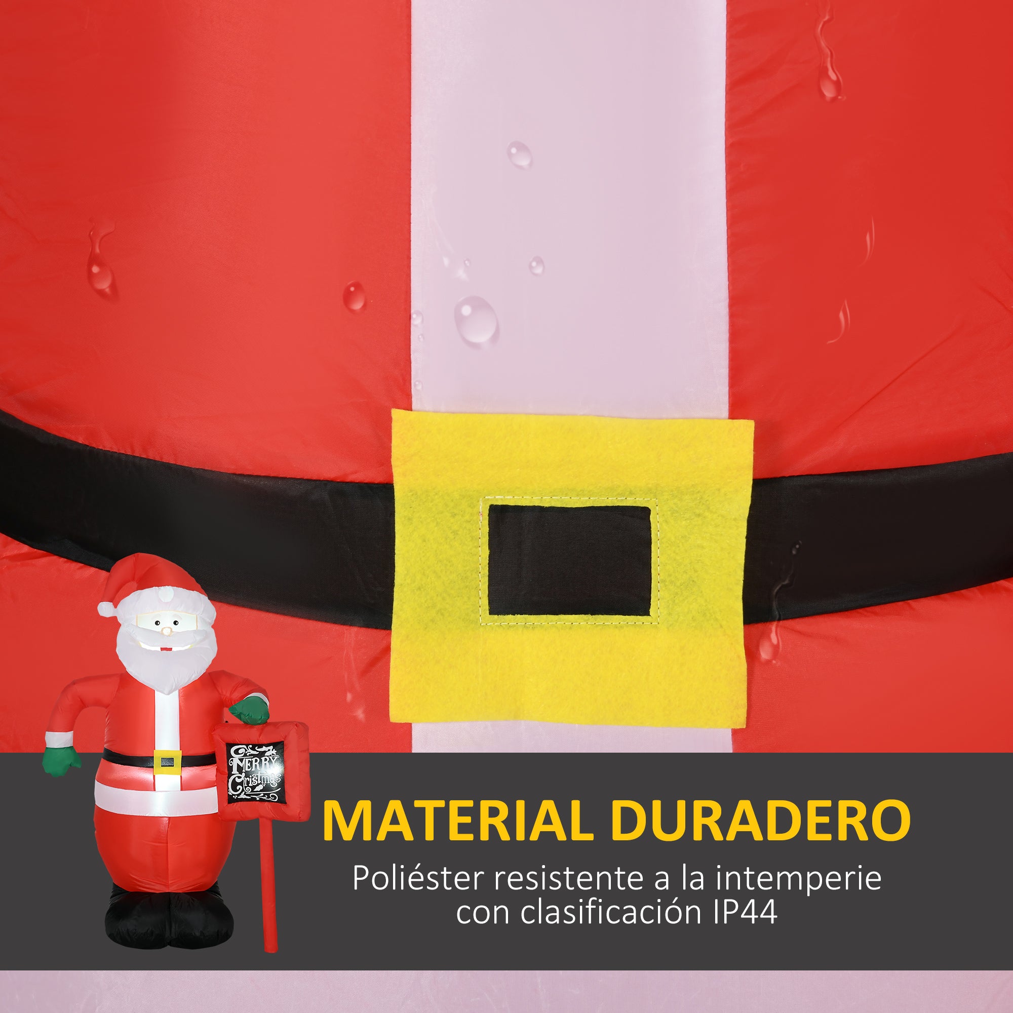 Inflatable Santa Claus with Christmas Sign Inflatable with 3 LED Lights and Electric Inflator Christmas Decoration for Outdoors Indoors 120x65x180 cm Multicolor