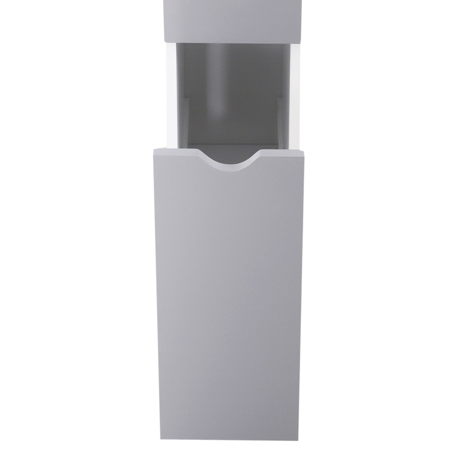 Modern Bathroom Auxiliary Column Bathroom Cabinet Storage Unit with 2 Shelves 2 Drawers and 1 Anti-Tip Door 15x33x136.5 cm White