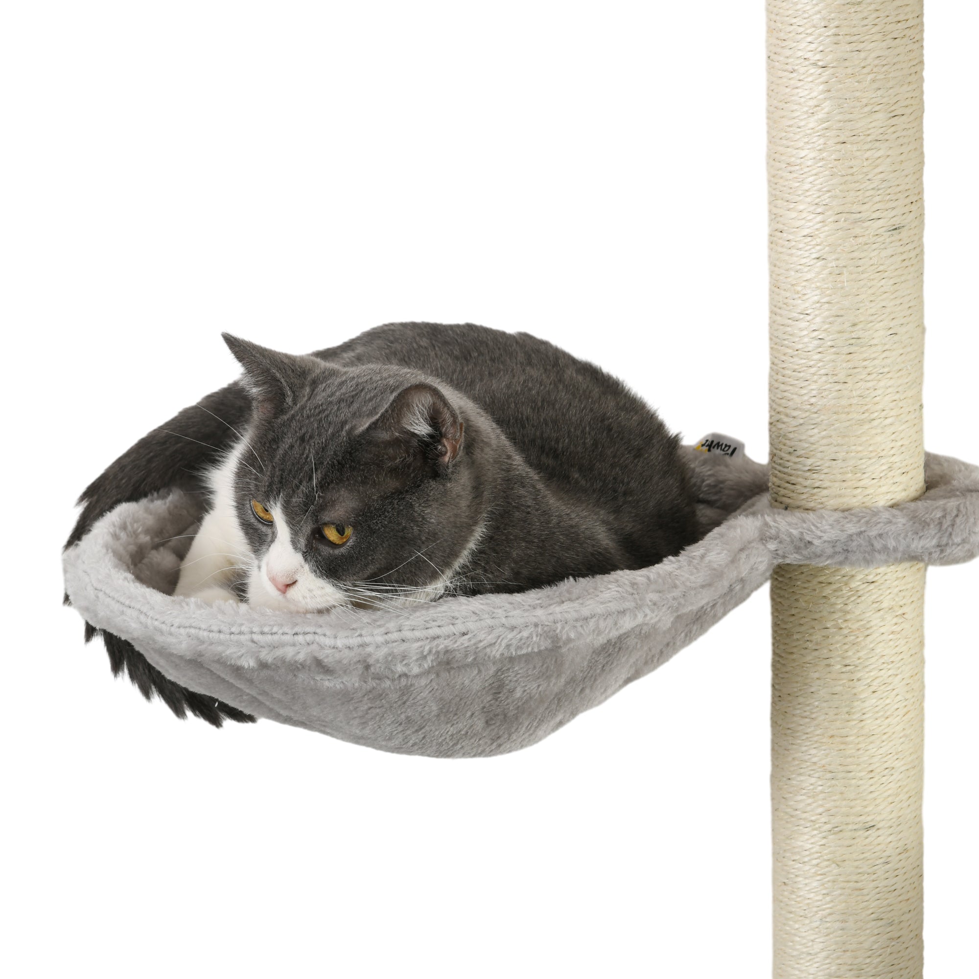 4-Piece Cat Shelves Set Wall Scratcher for Cats with Hammock Scratching Posts Soft Ladder Platforms Gray