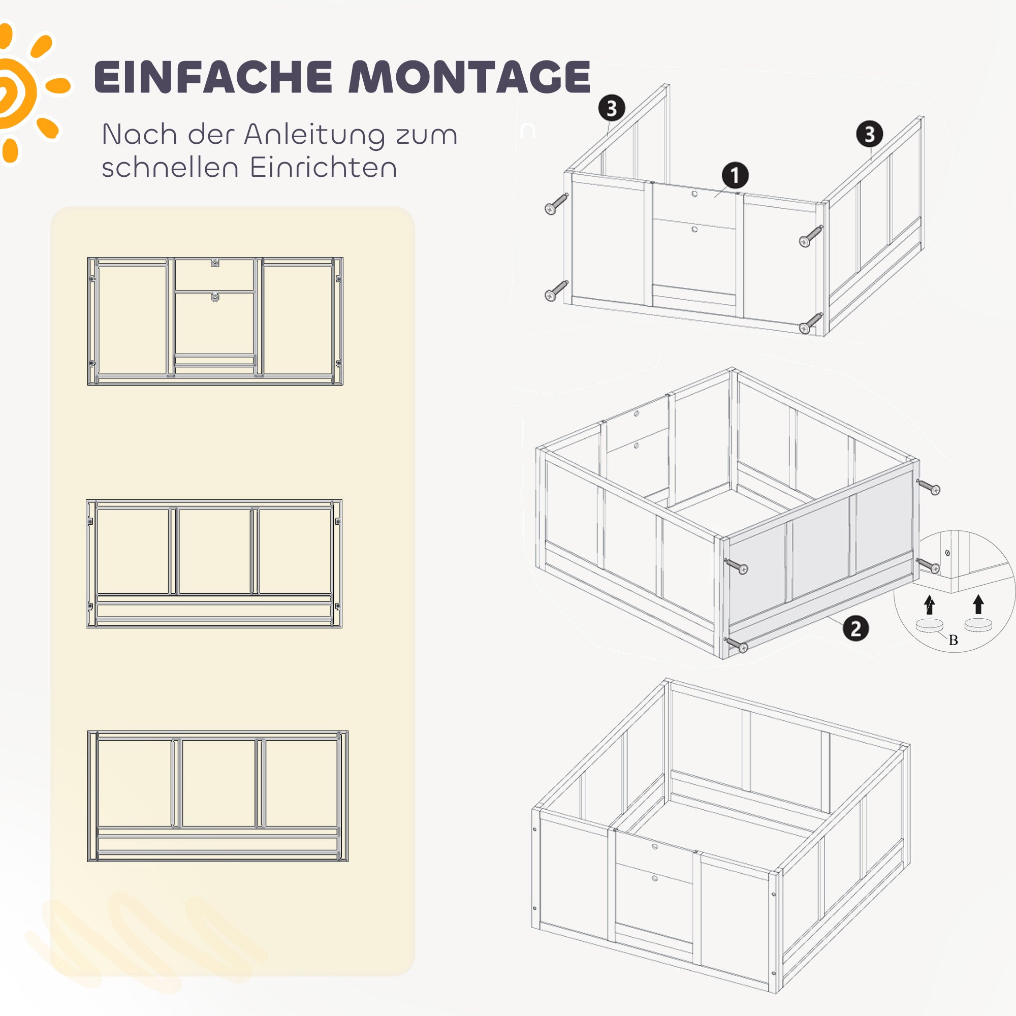 Puppy Whelping Box, Puppy Playpen with Adjustable Door, Dog Playpen with Non-Slip Foot Pads, Puppy Playpen Box for medium-sized dogs, 100x96x48 cm, White