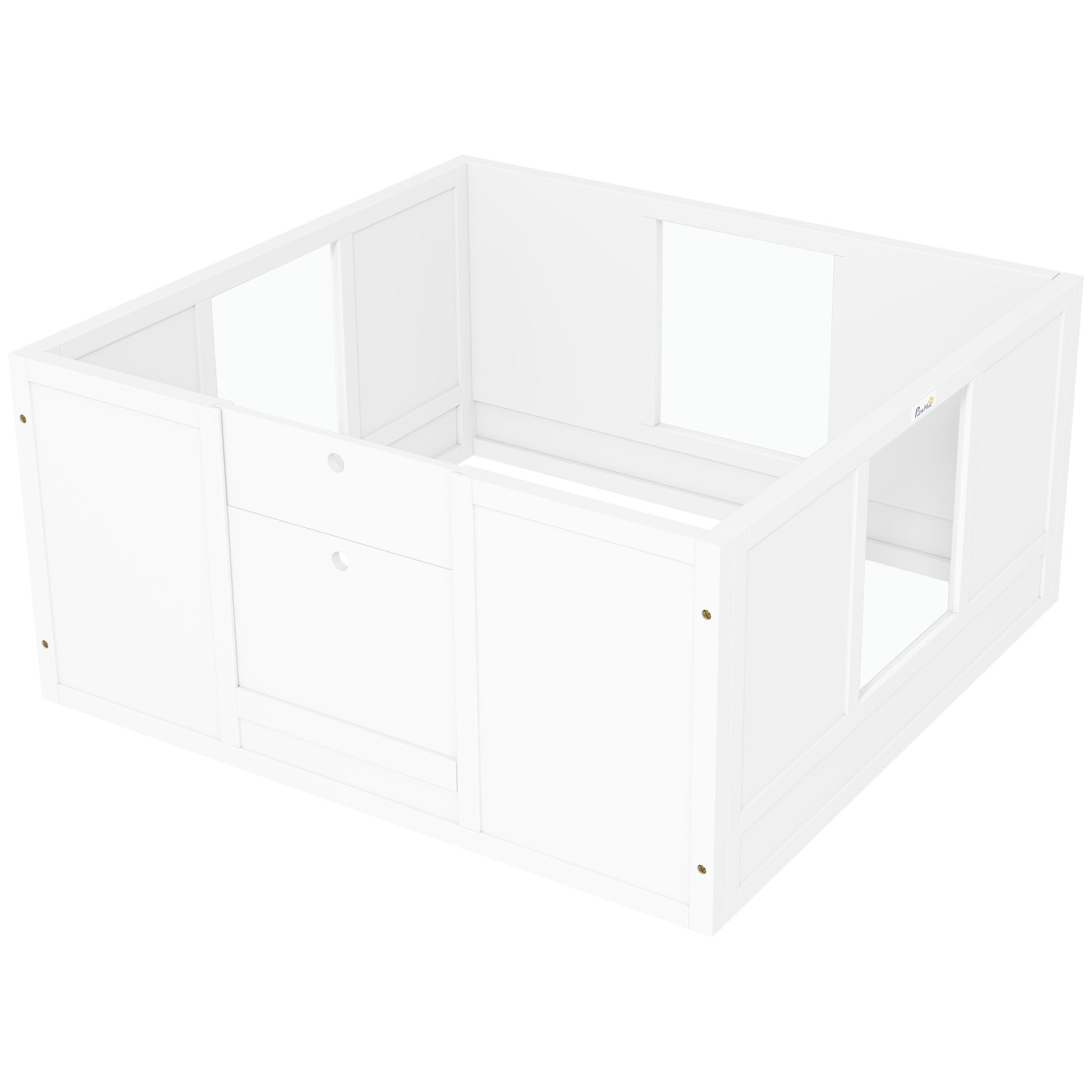 Puppy Whelping Box, Puppy Playpen with Adjustable Door, Dog Playpen with Non-Slip Foot Pads, Puppy Playpen Box for medium-sized dogs, 100x96x48 cm, White