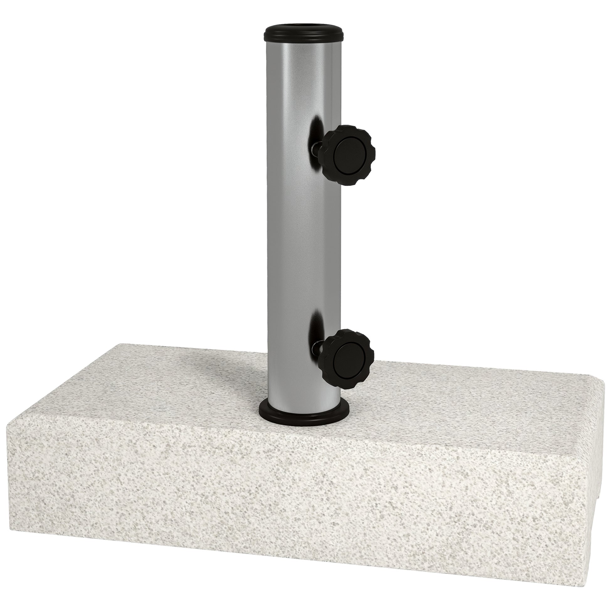 Granite Umbrella Stand 25kg Cantilever Umbrella Stand Umbrella Holder, Umbrella Weight, Stand for Umbrella 32/38/48mm Tube Diameter, for Balcony, Terrace, Garden, Gray