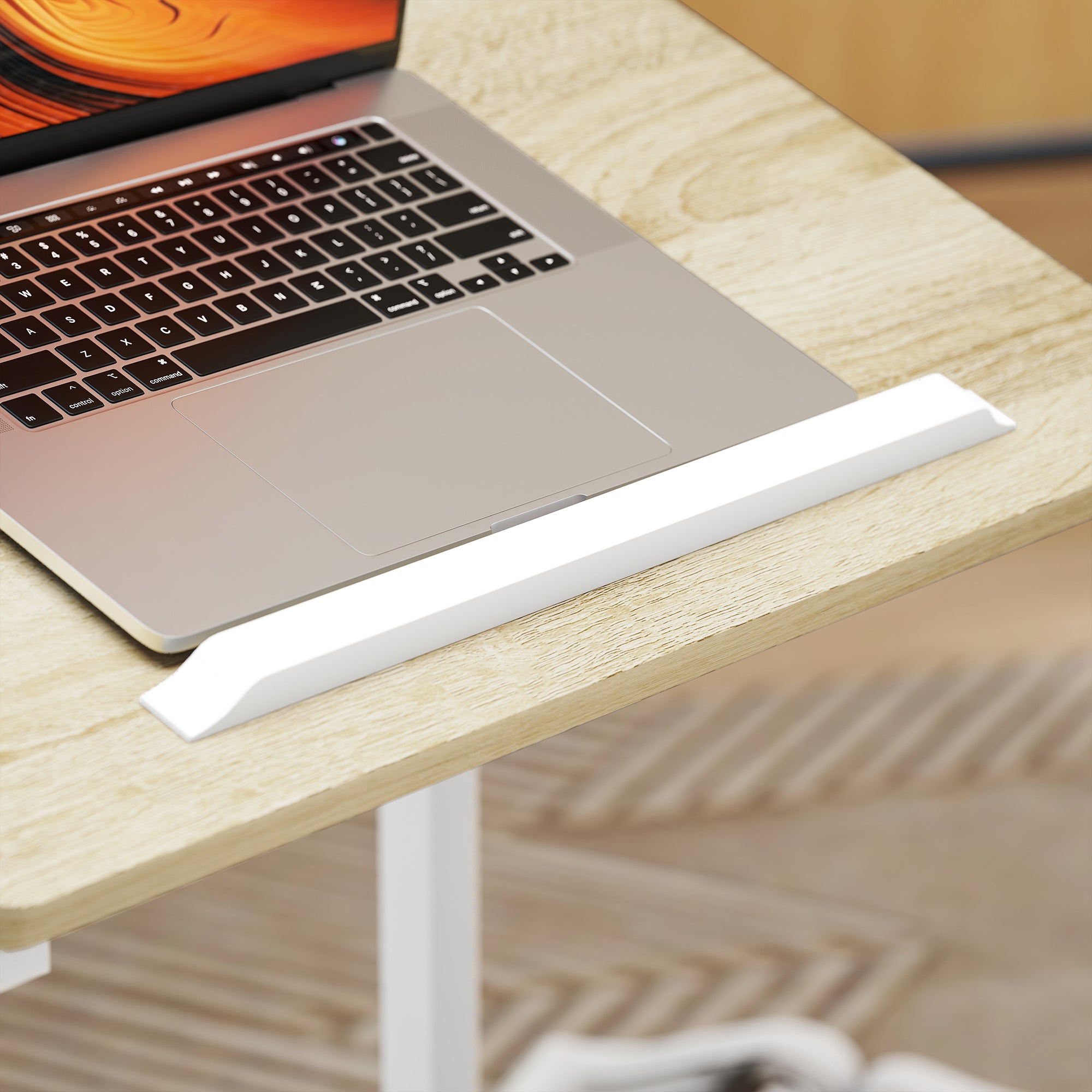 Rolling Side Table for Sofa with Adjustable Height Tilt Top and Metal Frame for Bedroom Living Room Office 55x36x62.5-82.5 cm Oak