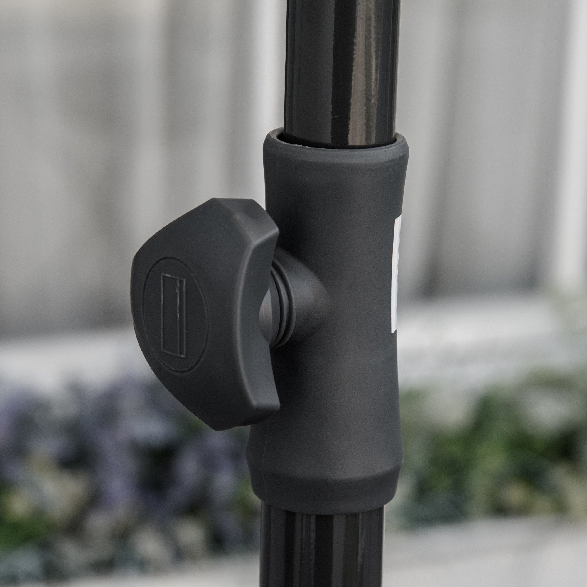 Garden Umbrella 2x1.3m Tiltable with Ruffled Edges, Outdoor Umbrella with 4 Aluminum Ribs and 160g/㎡ Polyester, for Yard, Terrace, and Balcony, Beige