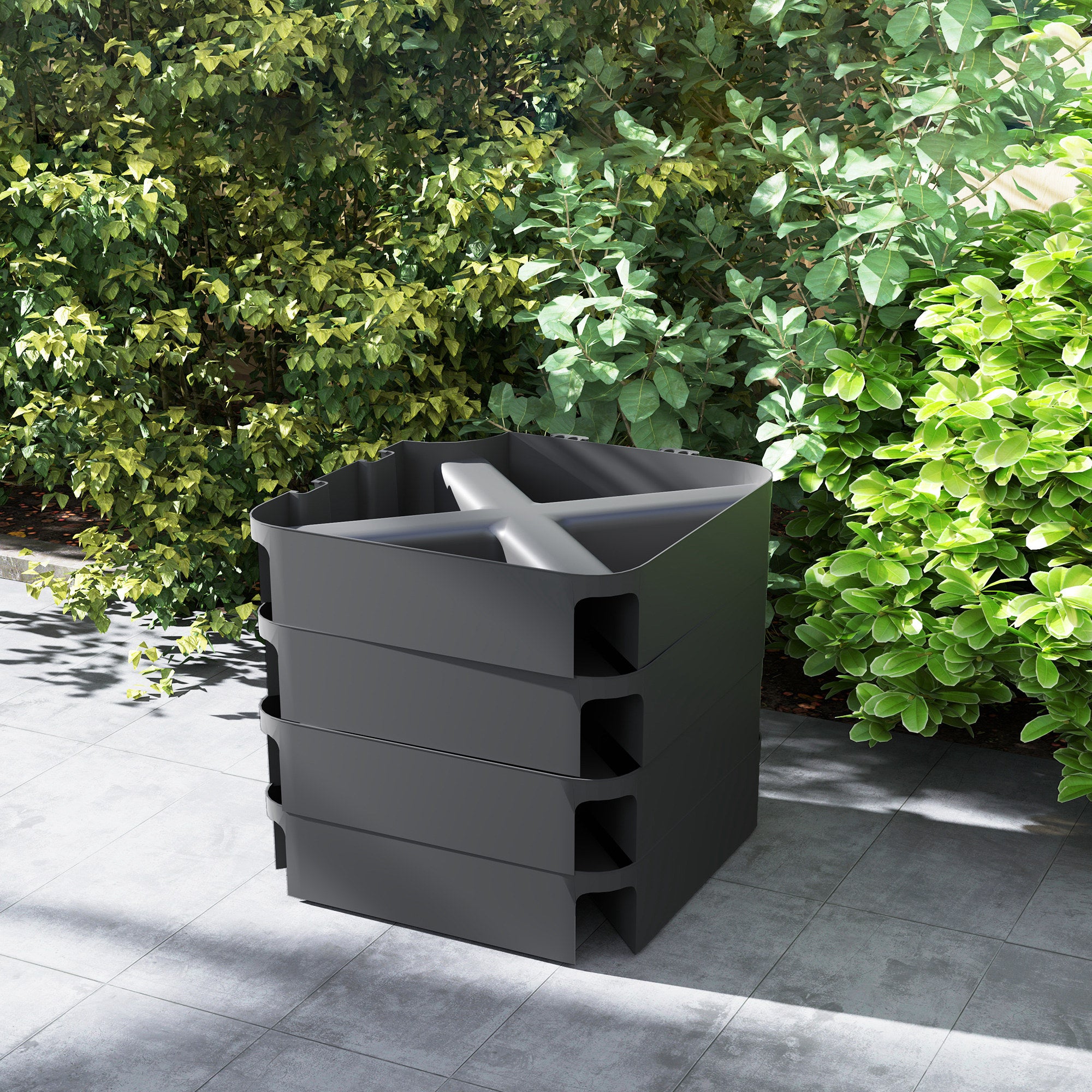 Umbrella Stand 4-piece Waterproof Umbrella Weight, Umbrella Stand for Cantilever Umbrella, Ground Cross Fillable with Sand 80 kg, Cantilever Umbrella Stand Weights Umbrella Base Plastic Black