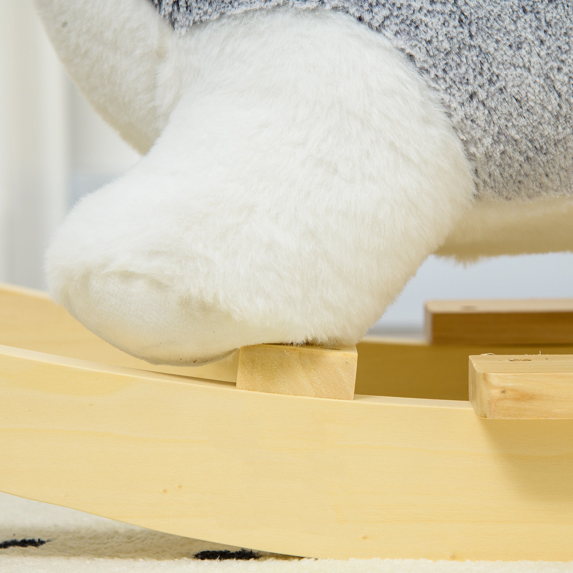 Rocking Horse for Kids 18-36 Months, Rocking Horse for Kids Ride-On with Realistic Sounds, 60x33x50 cm, Gray