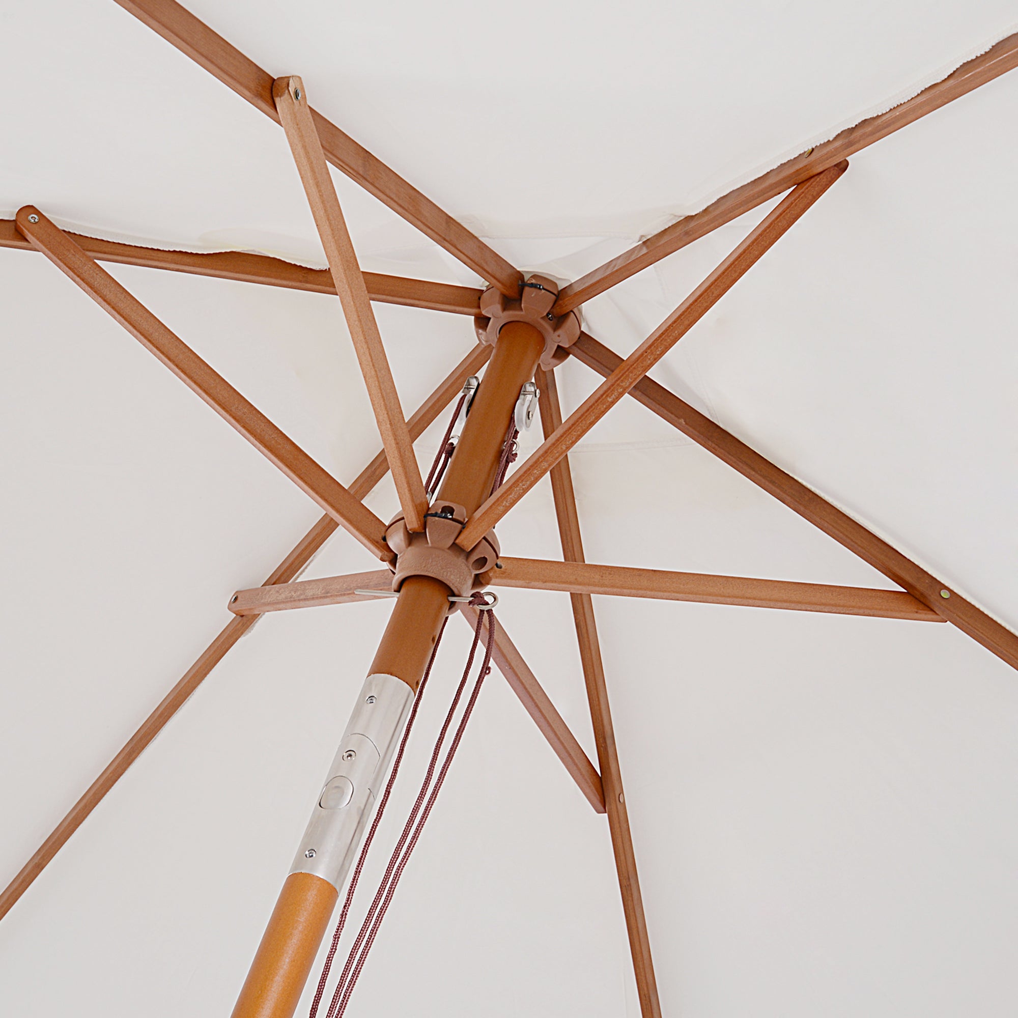 Sun Umbrella 200 x 150 x 235 cm Tiltable Garden Parasol 3-Stage Adjustable Rectangular Beach Umbrella Water-Repellent and UV-Resistant for Beach Balcony Terrace Garden Cream