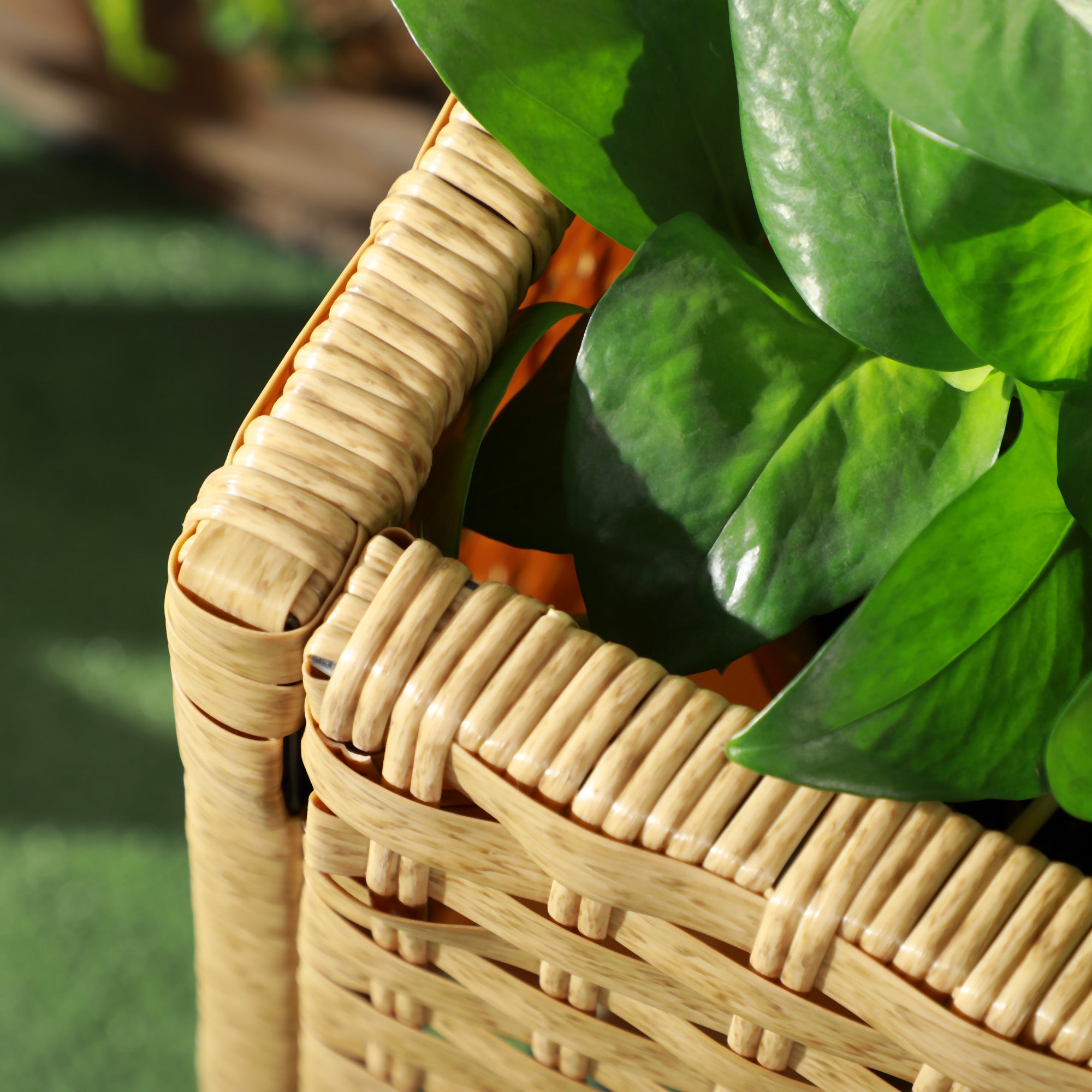Poly Rattan Raised Garden Bed Planter with Legs Rattan Flower Box Flower Pot with Shelf Sand 70 x 30 x 72 cm