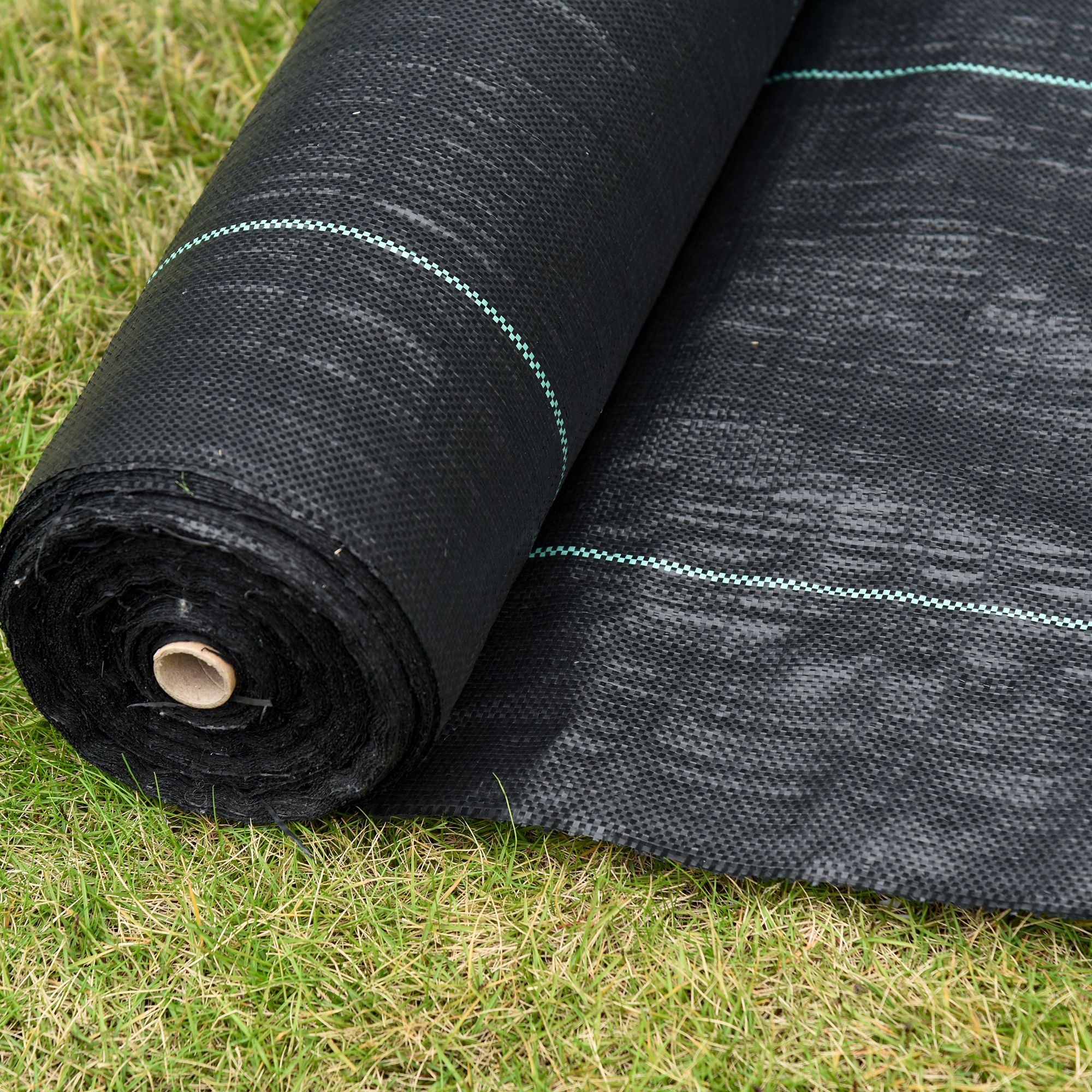 Mulch Fabrics - Weed Control Fabric - Tear-Resistant Water-Permeable UV-Resistant Mulch Fabric 130 g/m² - dim. 92L x 1W m - Black Green PP