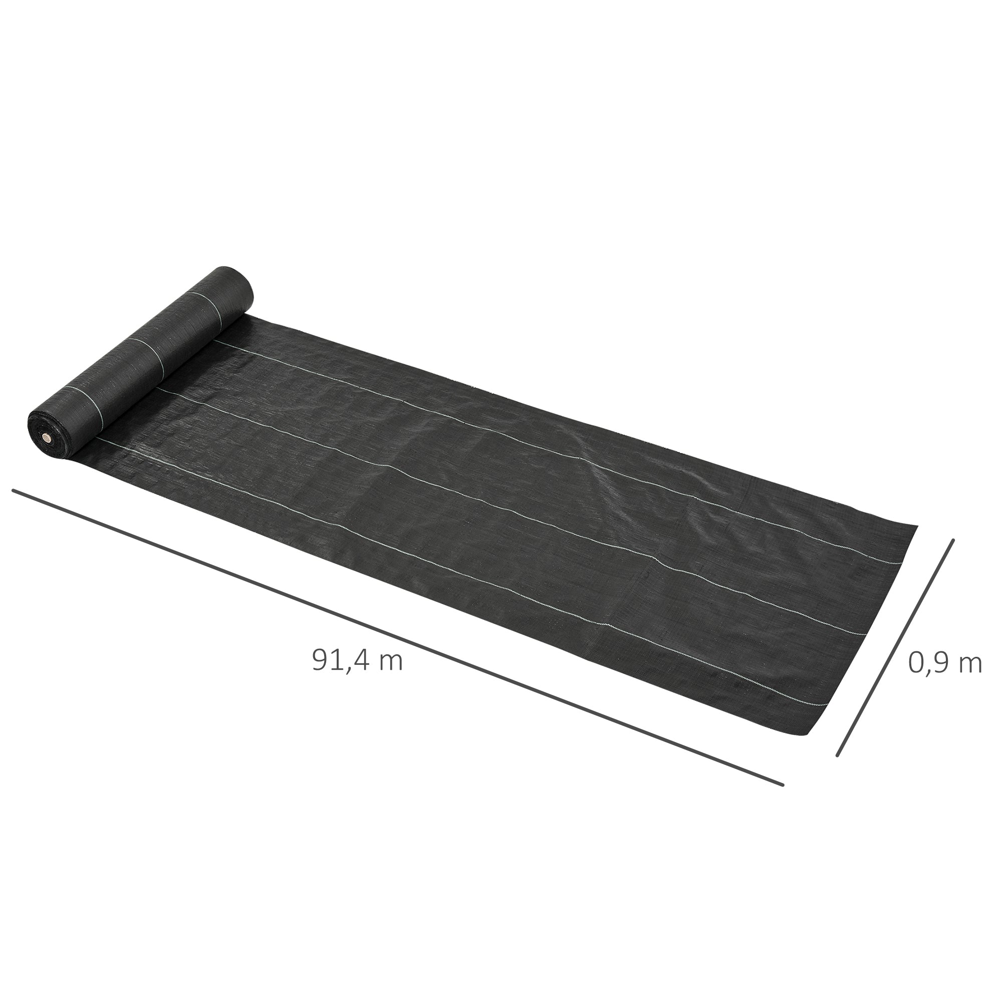 Mulch Fabrics - Weed Control Fabric - Tear-Resistant Water-Permeable UV-Resistant Mulch Fabric 130 g/m² - dim. 92L x 1W m - Black Green PP