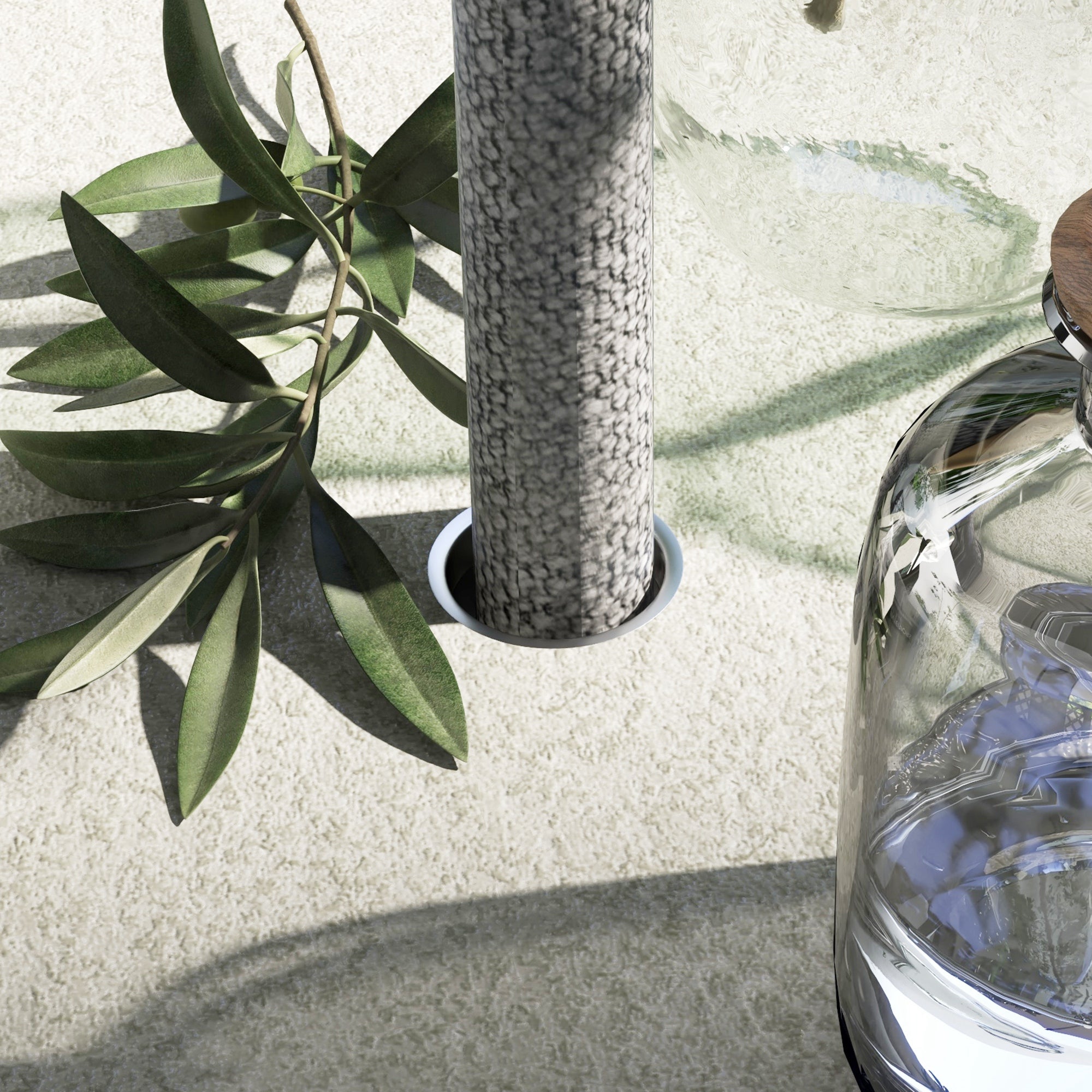 5-Piece Garden Set, Outdoor Set with 4 Stackable Garden Chairs and Square Marble Effect Table, Black