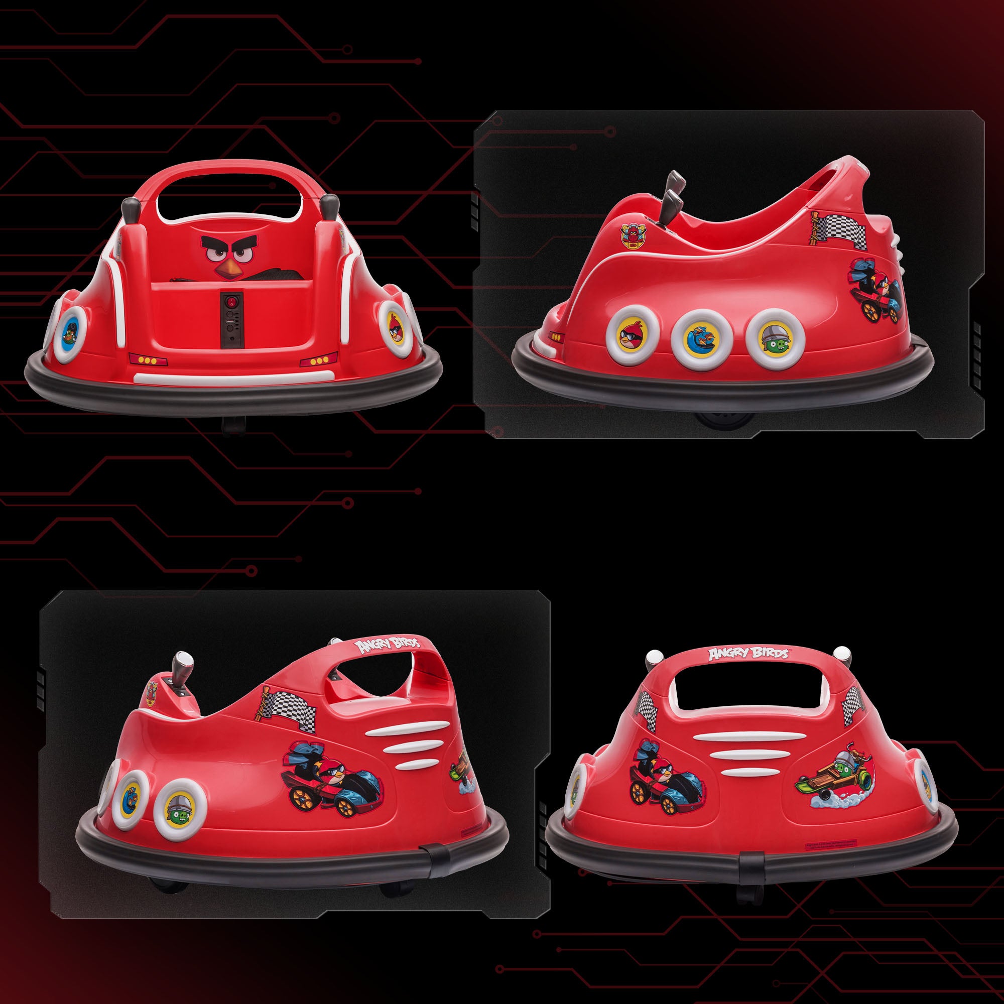 12V Kids Bumper Car with 2.4G Remote Control, Electric Bumper with Music and Lights, 1.5-3 km/h, Kids Electric Car with 360° Spin, for Kids 3-5 Years, Red