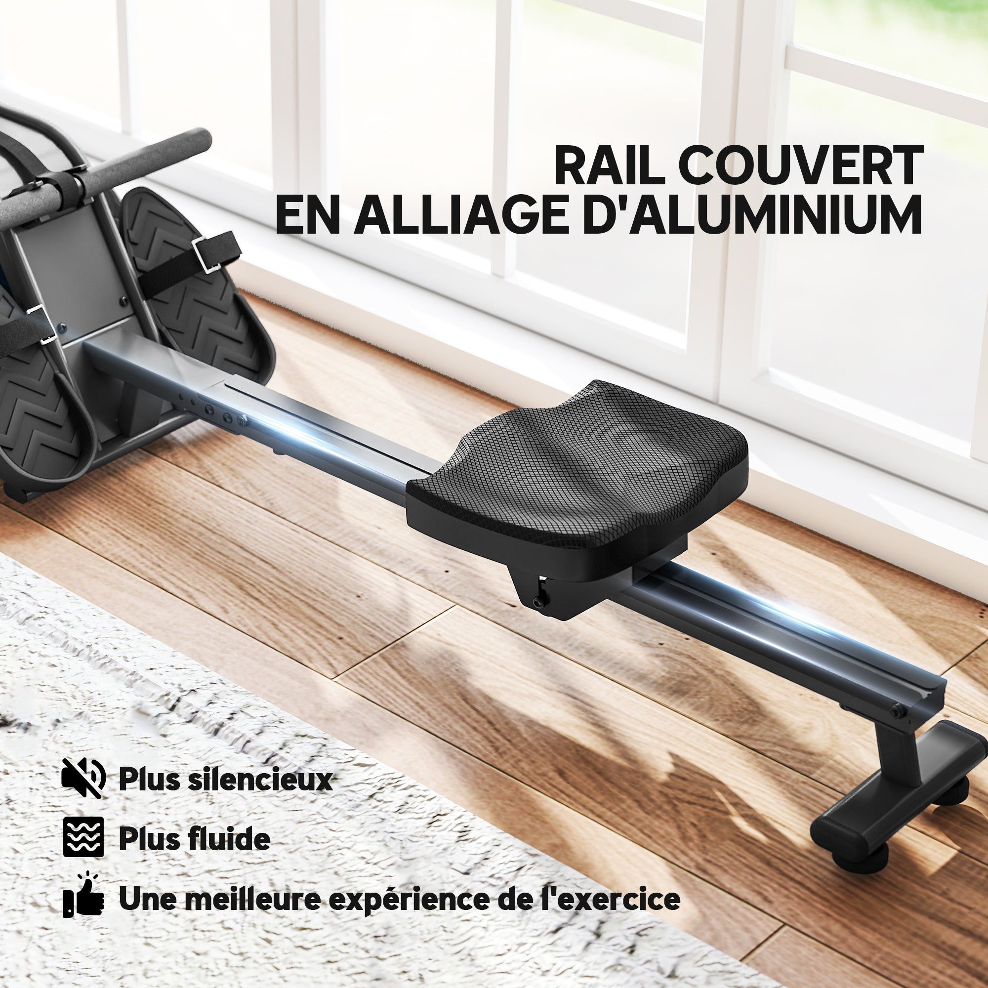 SPORTNOW Water Rowing Machine, Apartment Rowing Workout Machine, 6 Resistance Levels, LCD Display and Tablet Holder, Vertical Storage with Wheels, Max Load 135 kg, Steel