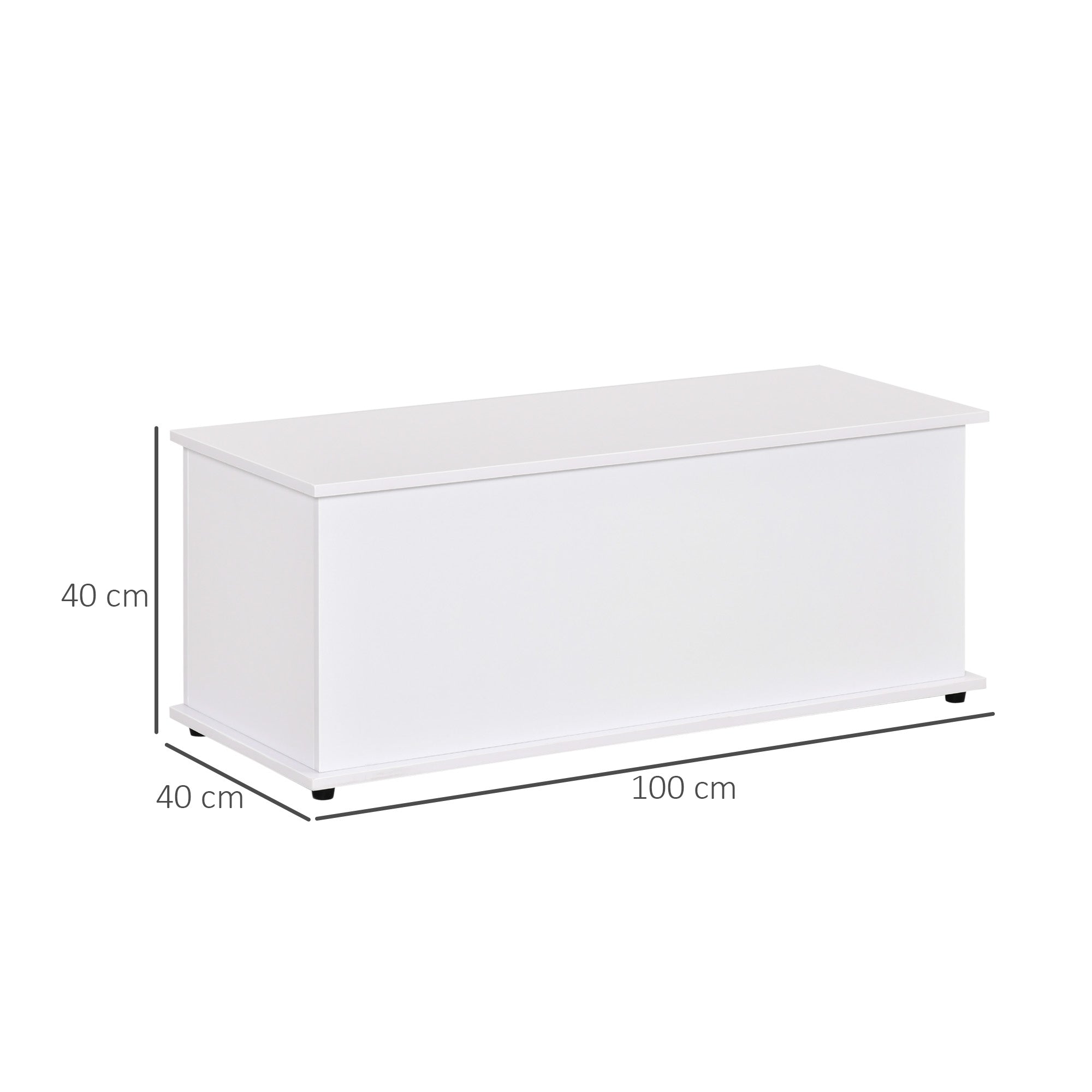 Wooden Storage Chest Stool with Lid for Storage in Bedroom Living Room Max Load 120 kg 100x40x40 cm White