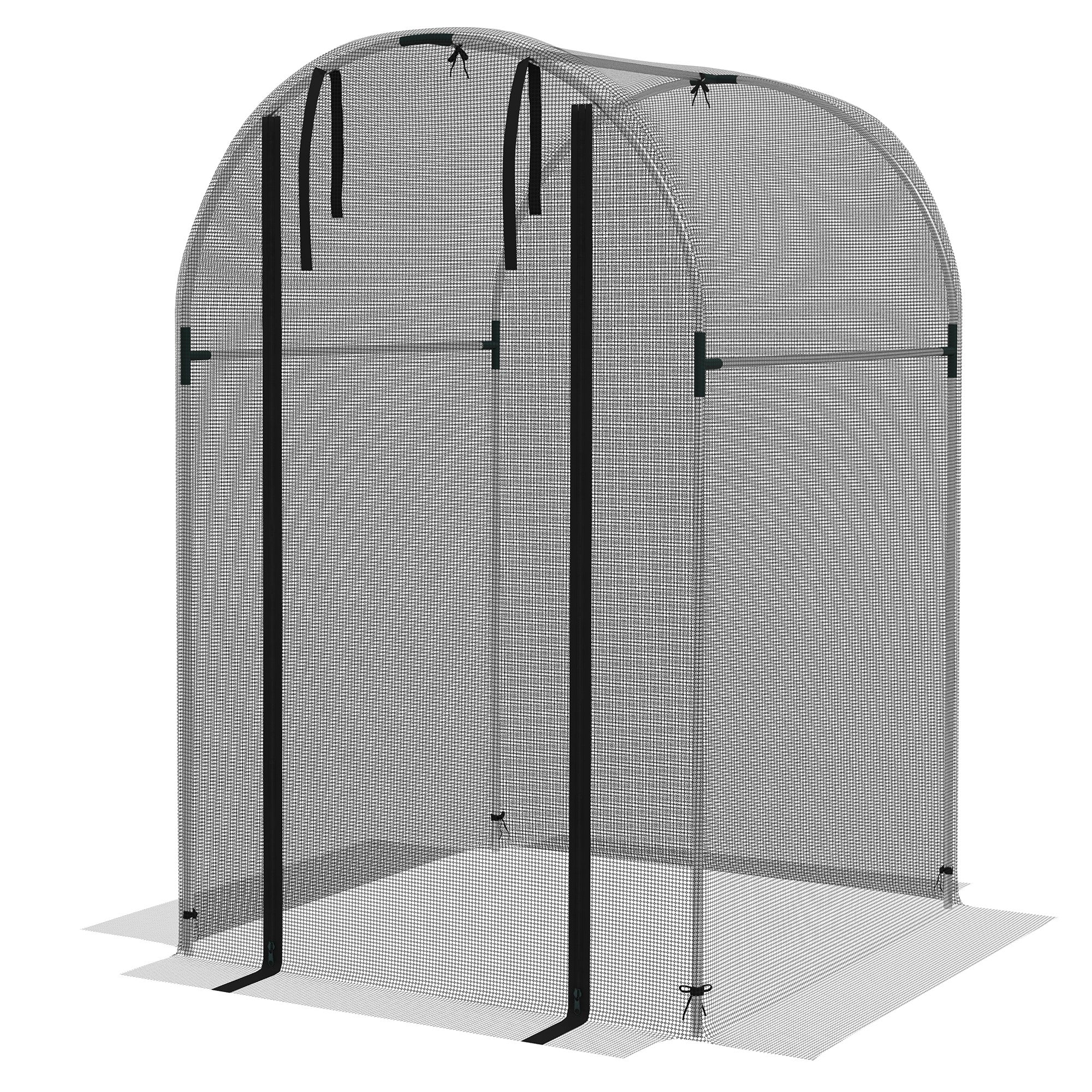 Insect Protection Net 1.2 x 1.2 m Garden Net with Door, Plant Protection Tent, Pest Protection Net with Steel Frame, for Garden, Balcony, HDPE, Black