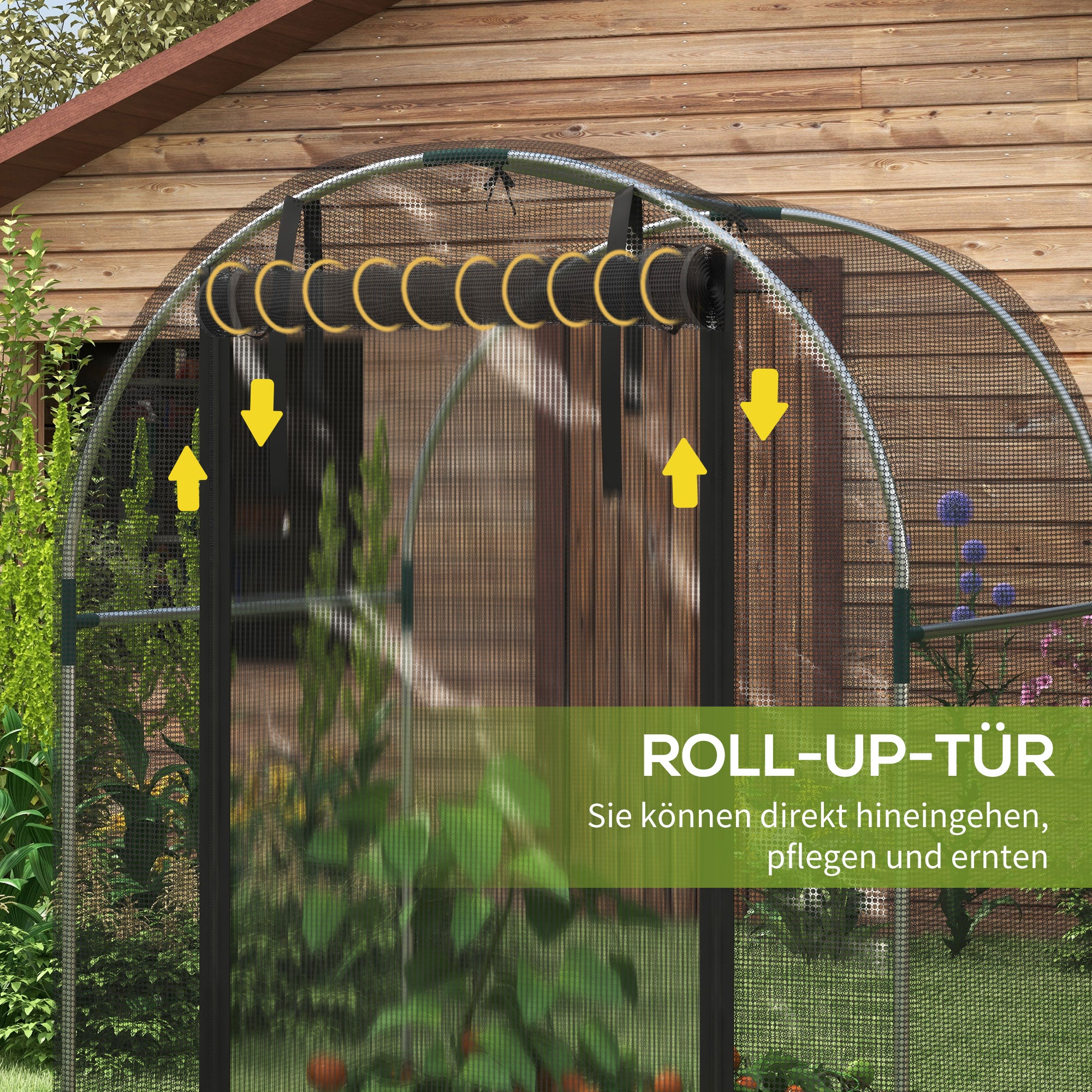 Insect Protection Net 1.2 x 1.2 m Garden Net with Door, Plant Protection Tent, Pest Protection Net with Steel Frame, for Garden, Balcony, HDPE, Black