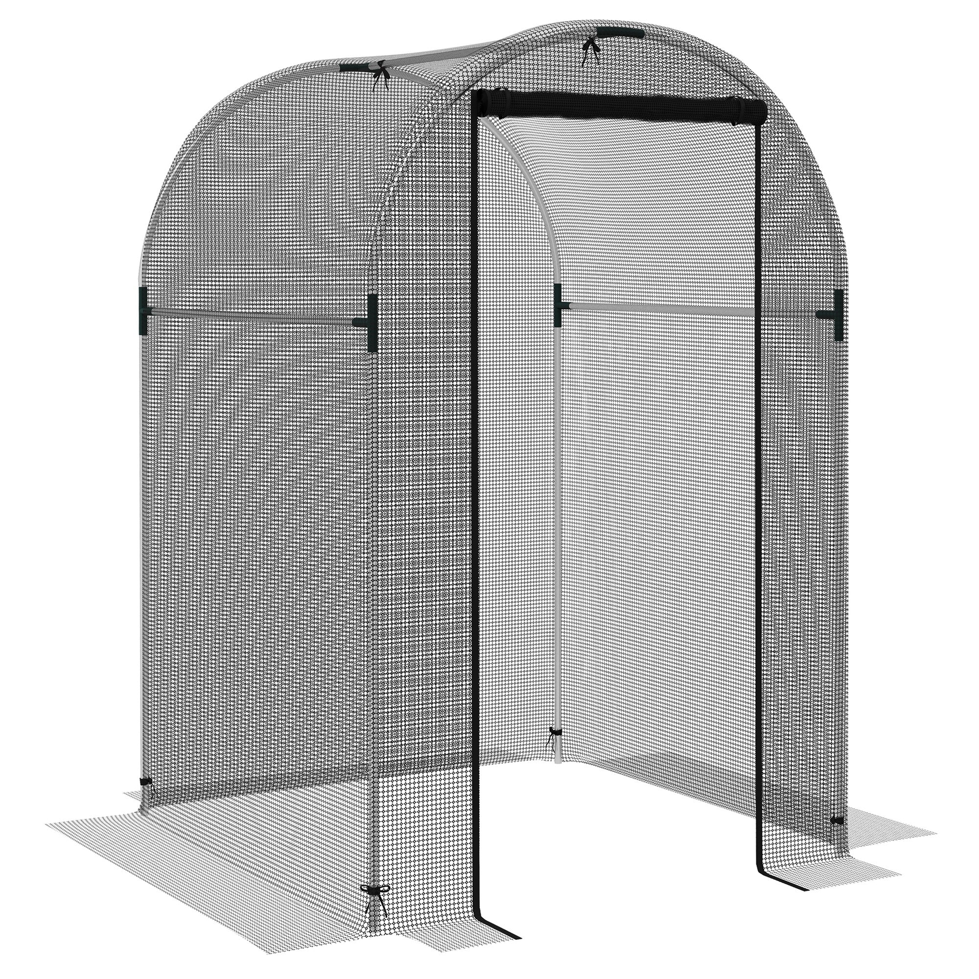 Insect Protection Net 1.2 x 1.2 m Garden Net with Door, Plant Protection Tent, Pest Protection Net with Steel Frame, for Garden, Balcony, HDPE, Black
