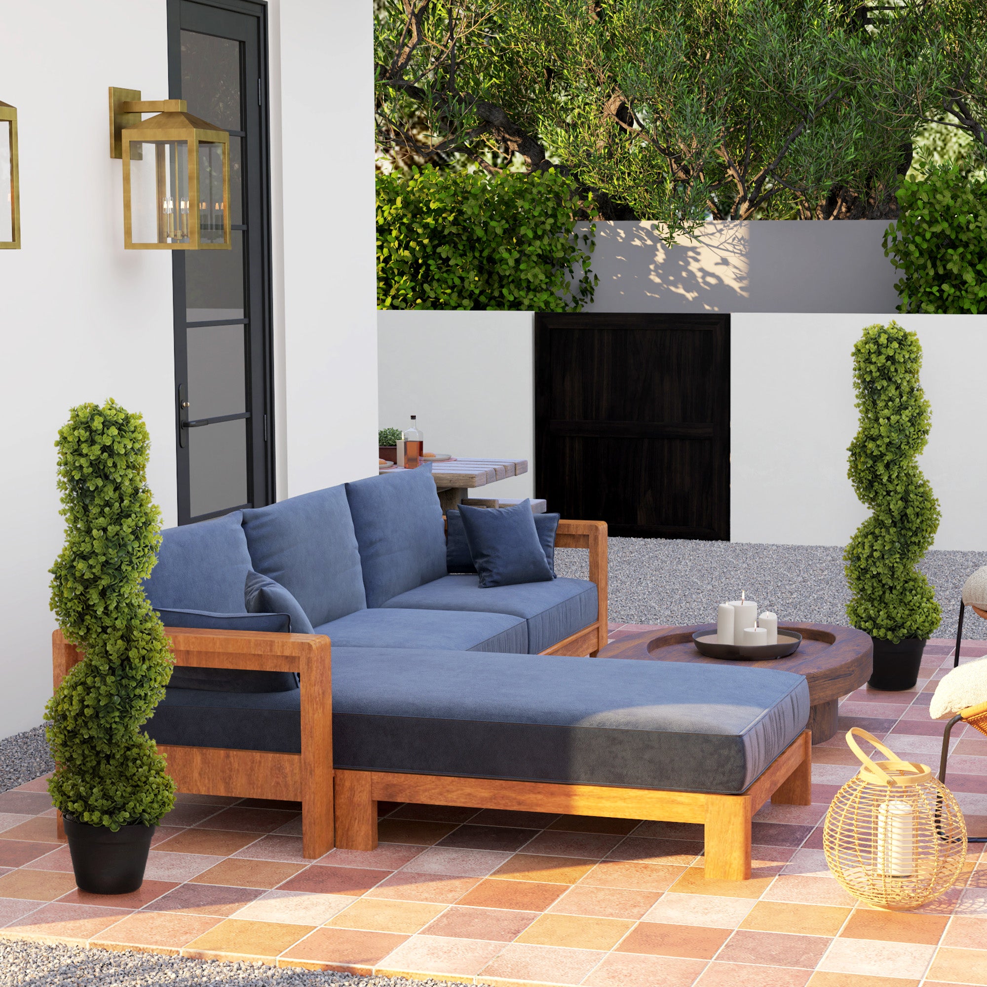 2-Piece Artificial Spiral Boxwood, 90 cm Indoor Plant, Artificial Plant with UV Protection, Large Decorative Plants in Pot for Home, Office, Hallway, Garden, Green