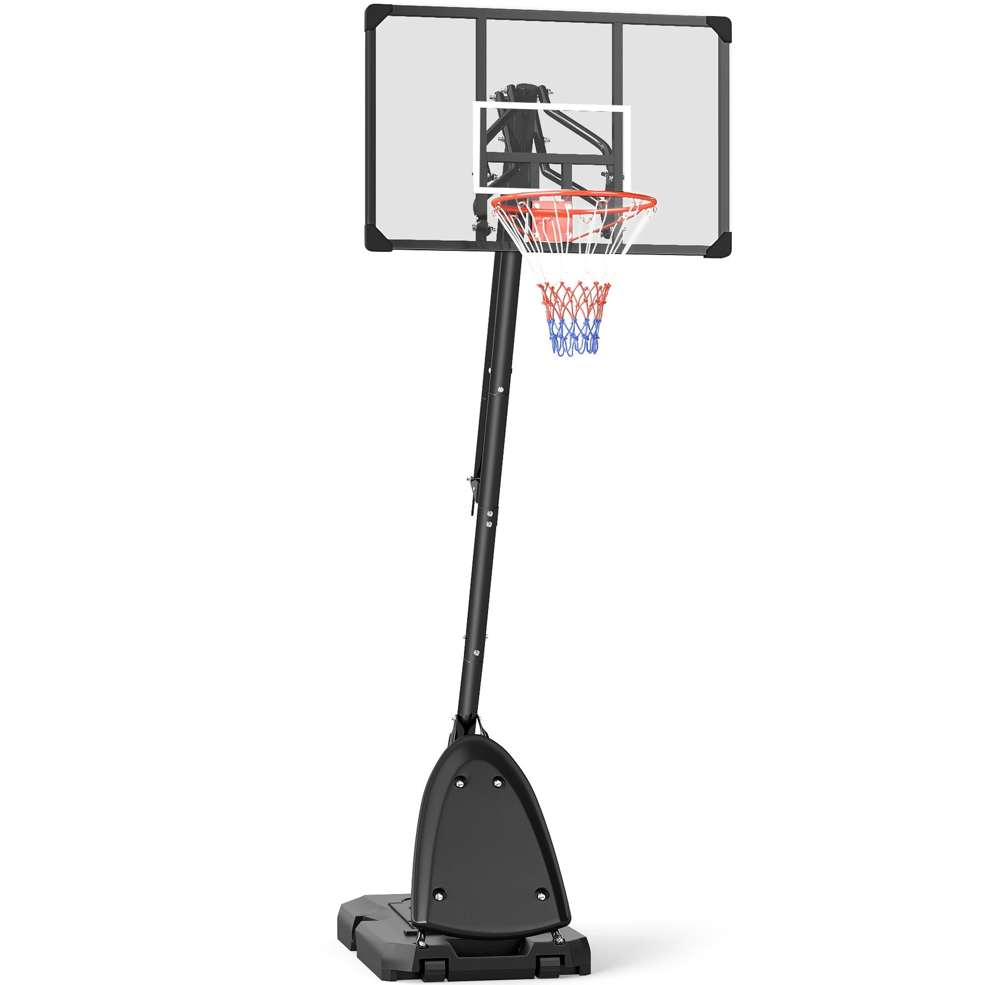 SPORTNOW Basketball Hoop Outdoor Basketball Stand with Wheels 107x70cm Backboard, Mobile Basketball Hoop with Stand, Adjustable Hoop Height 236-293 cm, Basketball System for Teens Adults