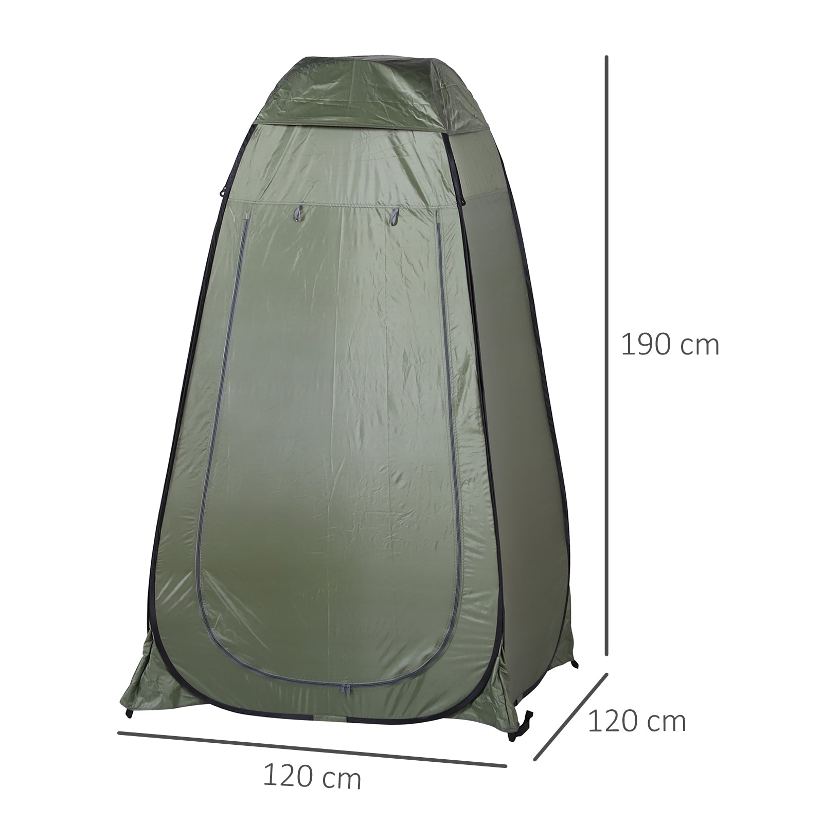 Pop-Up Shower Tent Portable Privacy Tent Instant Tent with Carrying Bag for Bathroom Dressing Room 120x120x190 cm Green