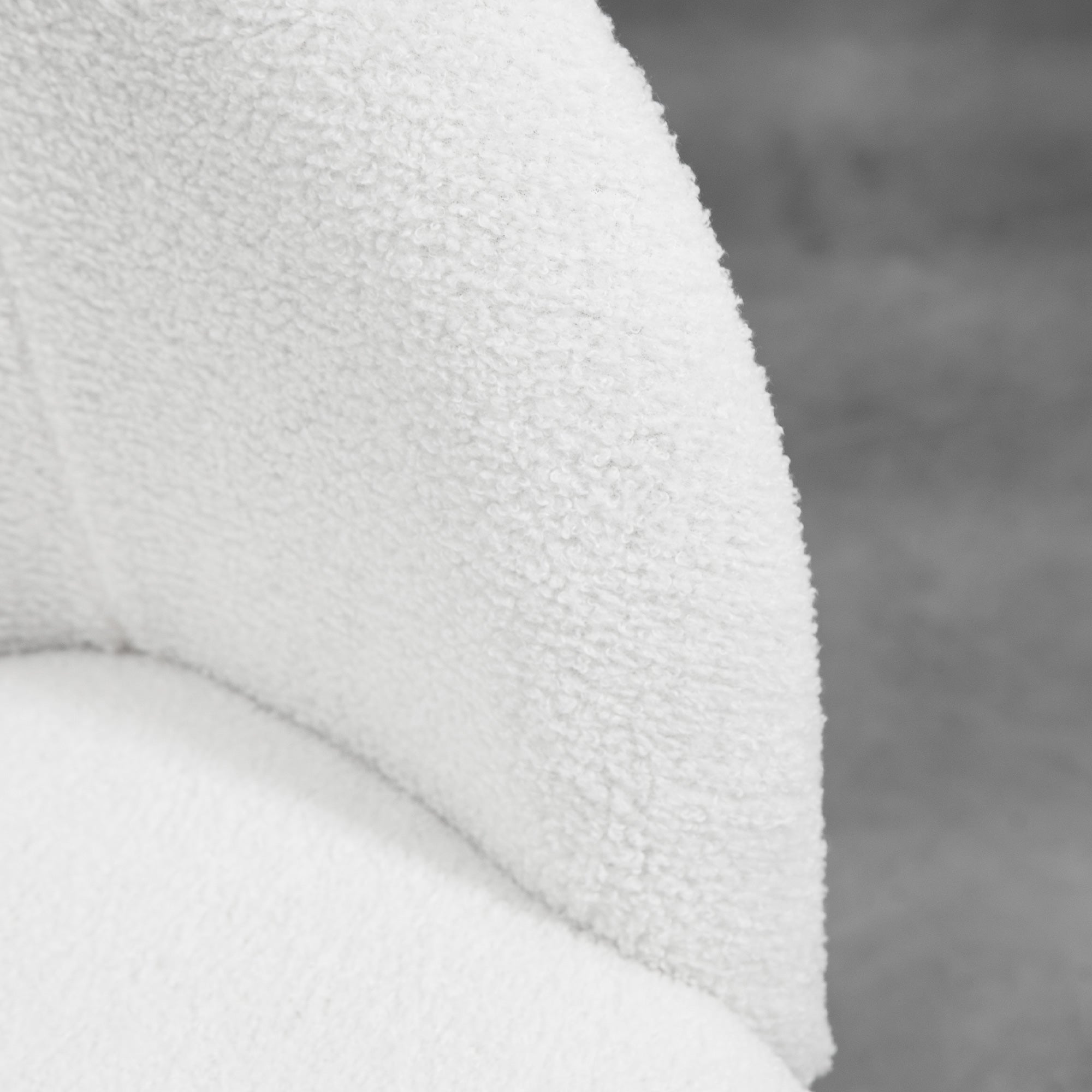 Set of 2 Dining Chairs Kitchen Chairs in Loop Wool Effect Fabric Living Room Chairs with Steel Legs - 55 x 62 x 80 cm White Black