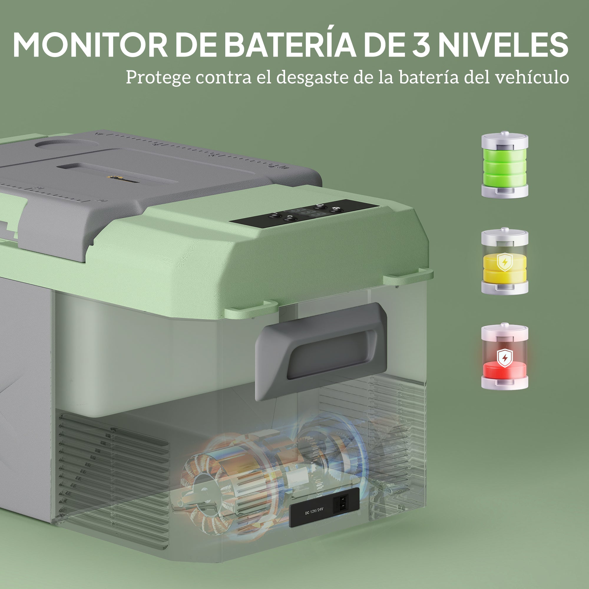 Portable Electric Cooler 17.4L Car Fridge 12V-220V Mini Refrigerator with Compressor LED Light Digital Display ECO and MAX Modes from -20℃ to +20 ℃ for Home Camping Travel Car