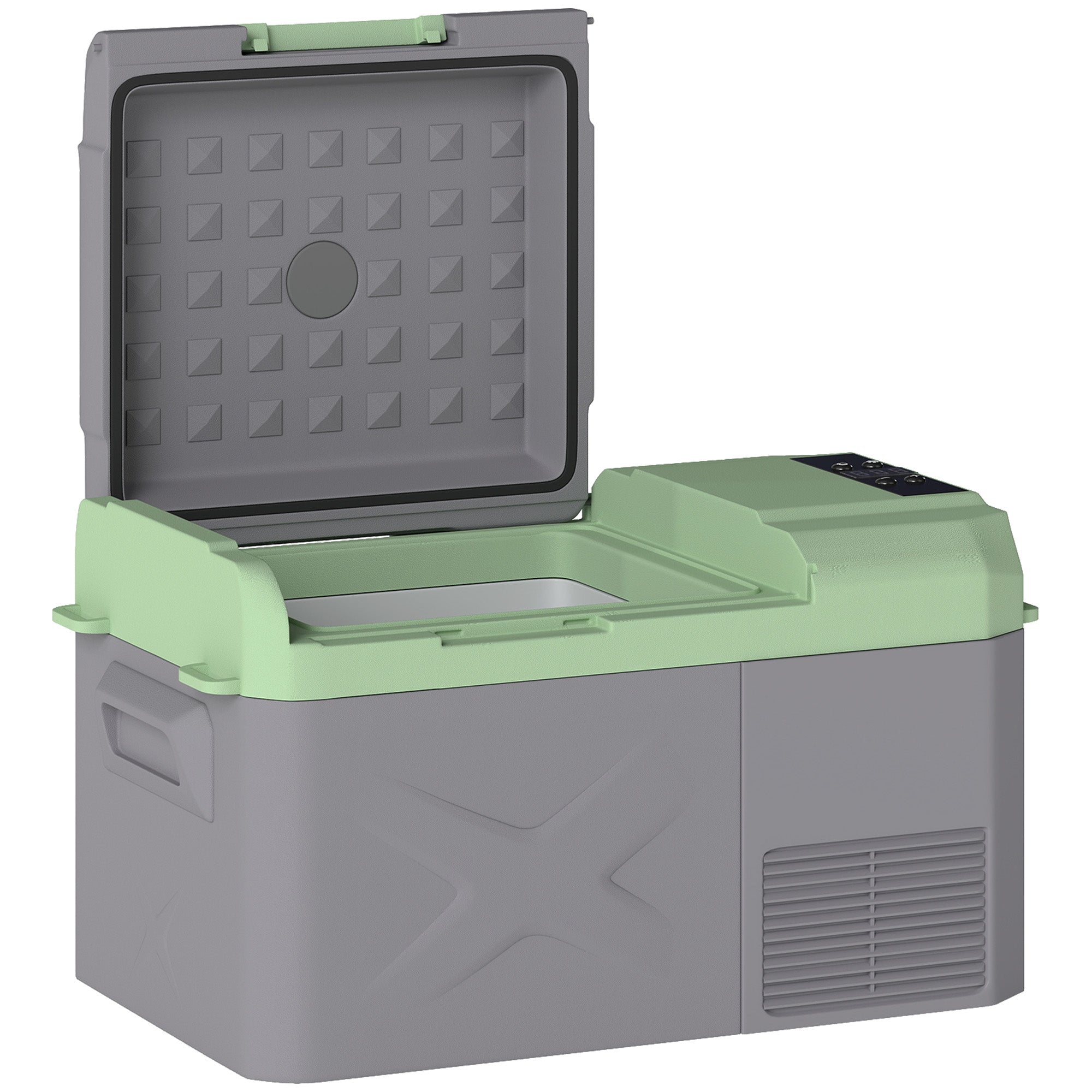 Portable Electric Cooler 17.4L Car Fridge 12V-220V Mini Refrigerator with Compressor LED Light Digital Display ECO and MAX Modes from -20℃ to +20 ℃ for Home Camping Travel Car