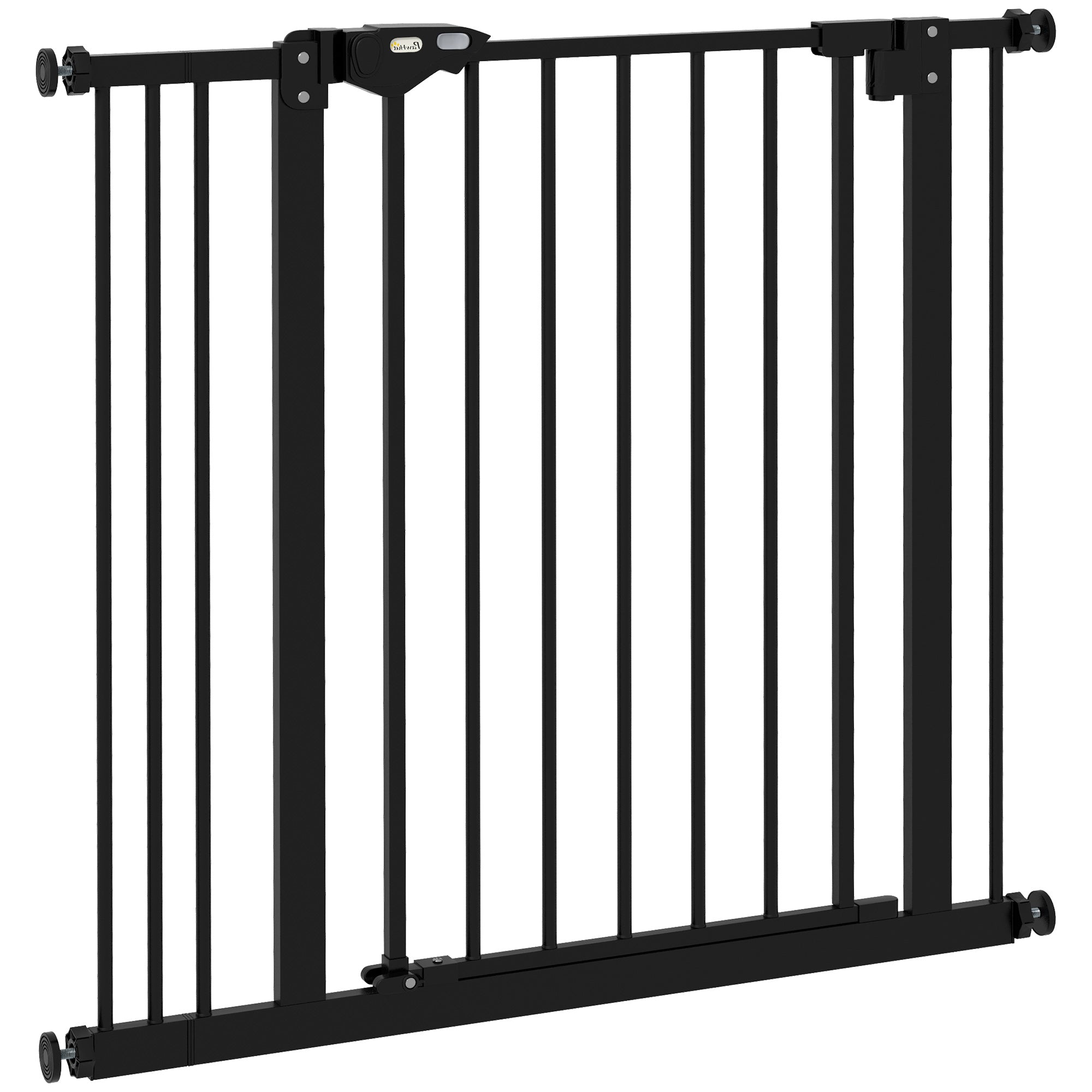 Door Guard Stair Guard with 7 cm Extension Door Gate without Drilling Stair Gate for Widths 74-87 cm Swivelable on Both Sides Metal Black