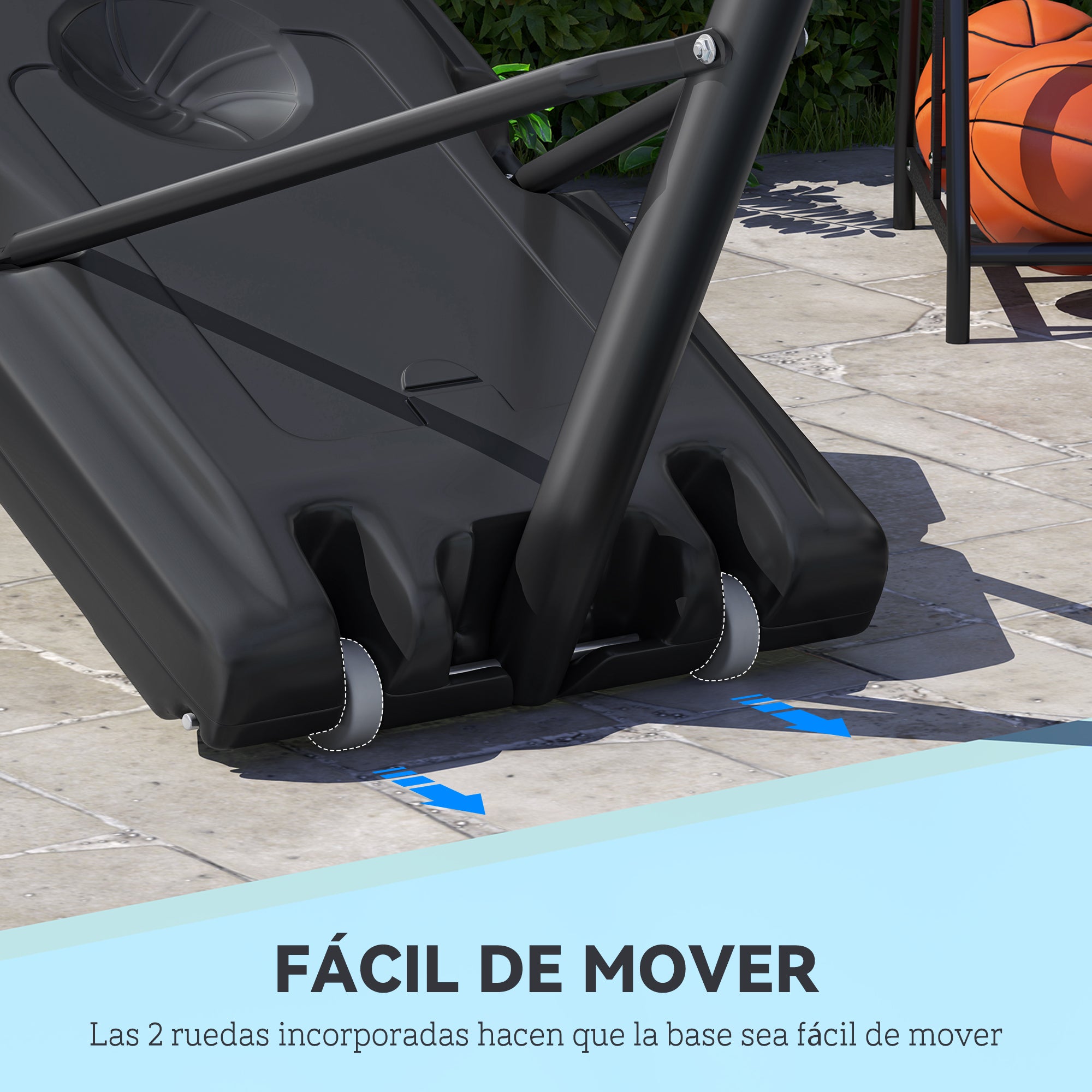 Outdoor Basketball Hoop with Adjustable Height 220-365 cm Portable Basketball Hoop with Stand Basketball Hoop with Wheels Fillable Base Black