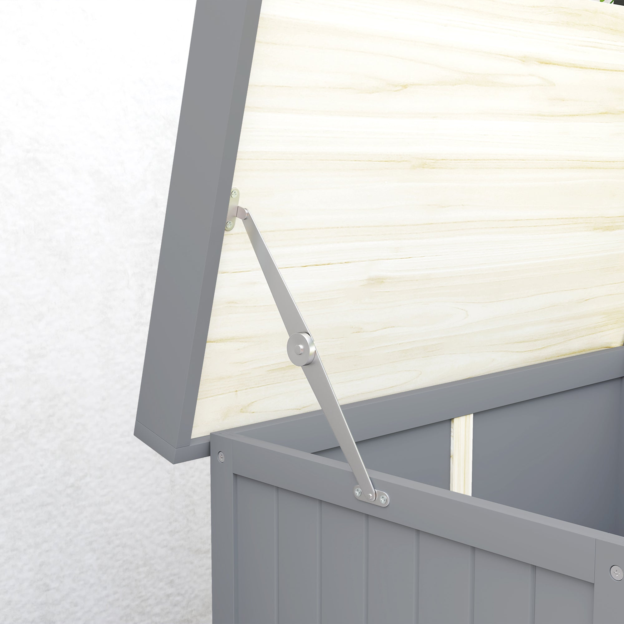 Garden Cabinet Wood, Weatherproof Tool Shed 74x43x88cm, Tool House with Folding Roof Shelves, Work Surface, Tool Cabinet, Garden House Tool Cabinet Garden Shed for Garden, Gray