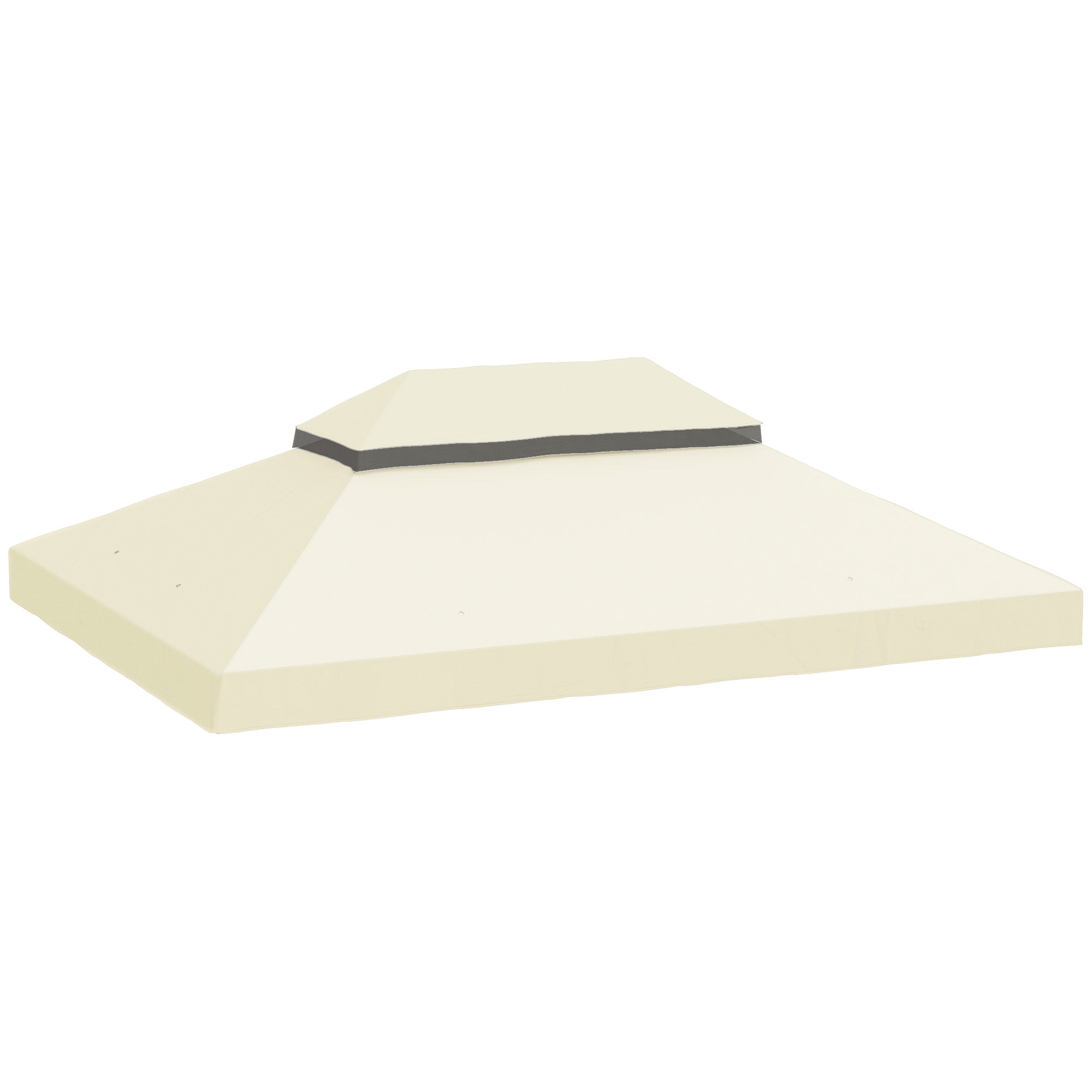 Replacement Roof for Gazebo 4x3 m Double Roof Replacement Cover with Mosquito Net UV 30+ Replacement Canopy for Pavilion Gazebo Cream