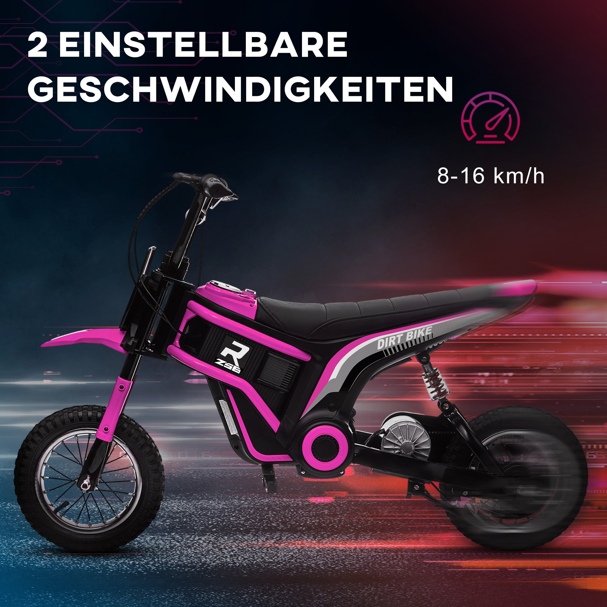 Electric Motorcycle for Kids with 24V 350W Motor, 8-16 KM/H Speed Modes, 12-Inch Air Tires, Electric Motorcycle with Music Headlights, Moto Cross for Kids 8-12 Years Pink