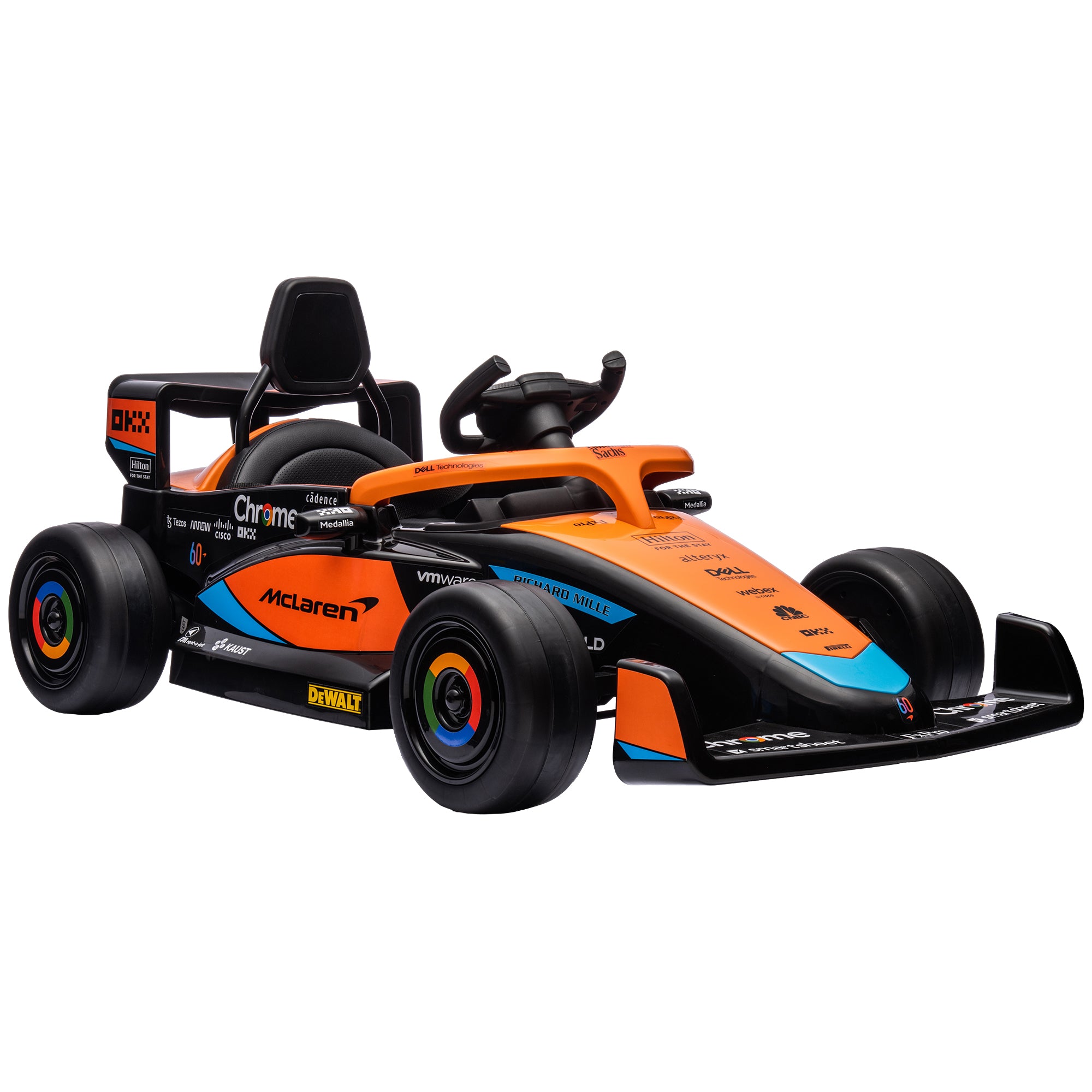 Kids Electric Car, 12V Children's Vehicle with 2.4G Remote Control, MP3 USB, Electric Vehicle with Suspension, Horn, 3-5km/h, for 3-5 Years Old Kids, Orange