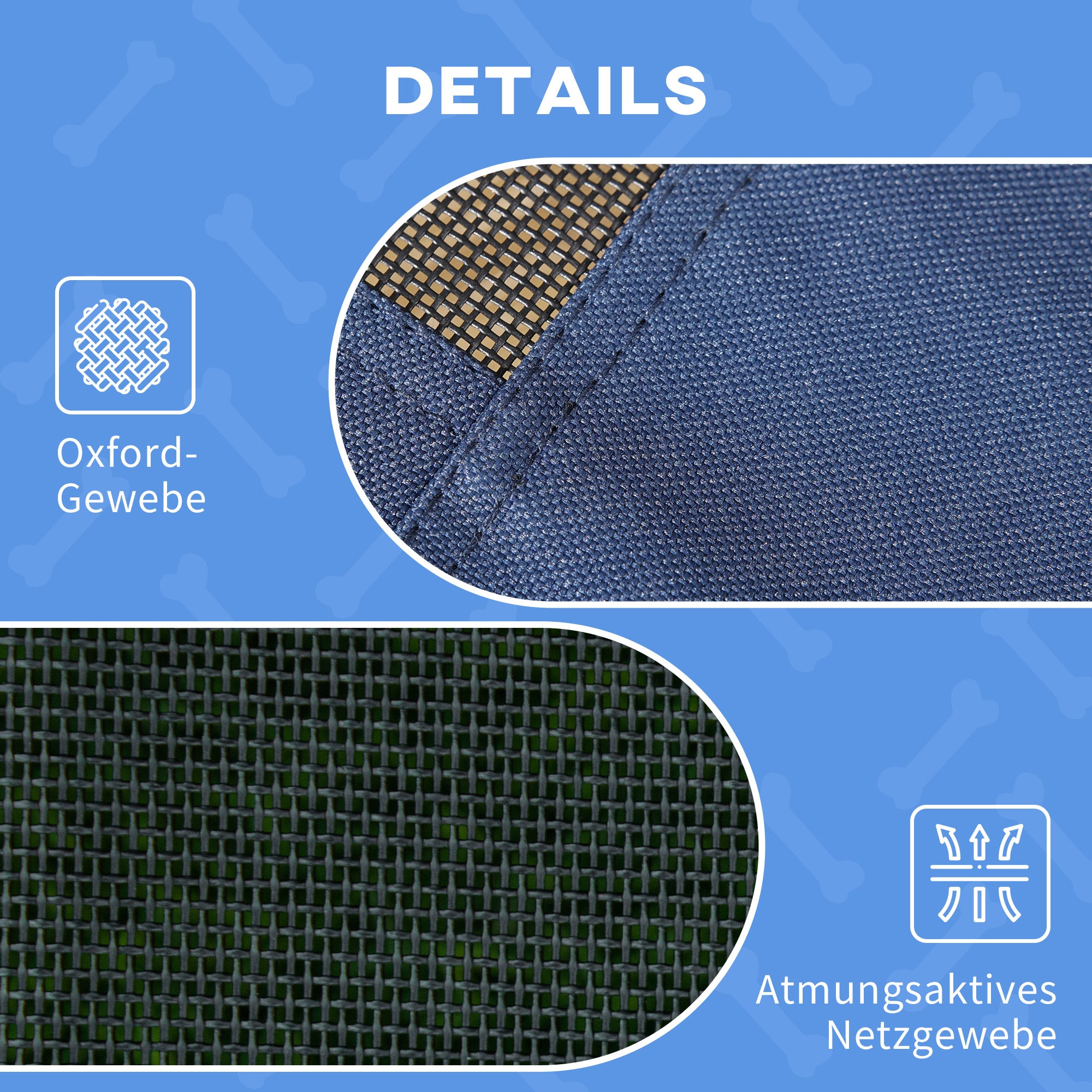 Elevated Dog Bed with Canopy, Pet Bed, Outdoor Dog Lounger with Roof, Breathable, Taft Fabric for Camping Navy Blue 122 x 92 x 108 cm