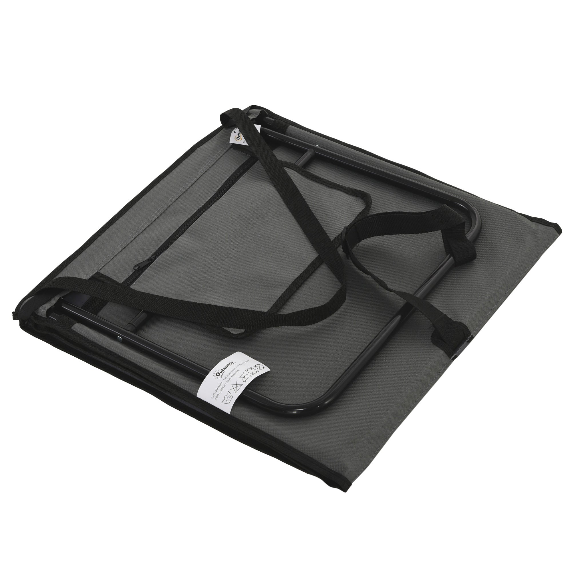 2-Piece Beach Mat Set, Foldable Sun Lounger with Carrying Bag, Adjustable Backrest, Sunbed Up to 110 kg, for Garden Vacation Outdoor Beach Pool, Gray