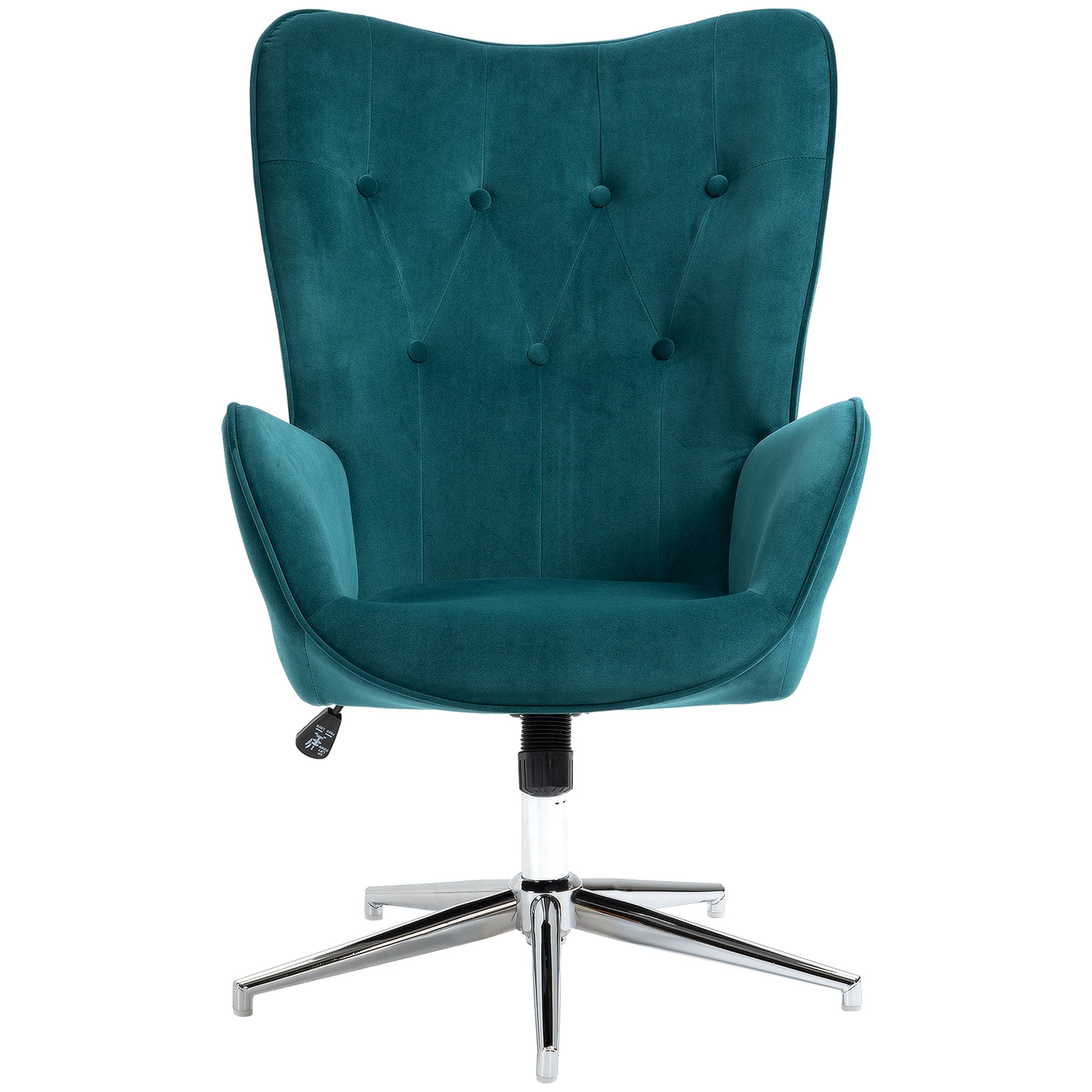 Living Room Chair Relax Swivel Chair, Adjustable Height, Tufted Backrest, Padded Seat and Armrests, Velvet Fabric, for Bedroom Living Room Dining Room, Blue