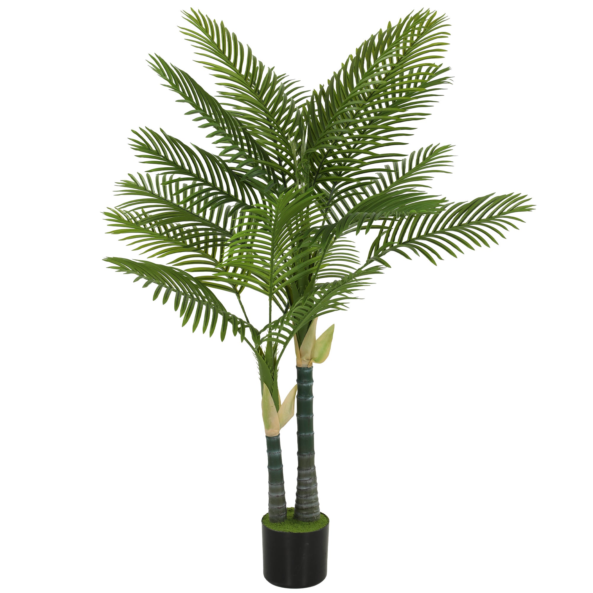 Artificial Palm Tree 150 cm (59 in) – 16-Leaf Faux Potted Plant for Living Room, Office, Balcony, Bedroom Décor