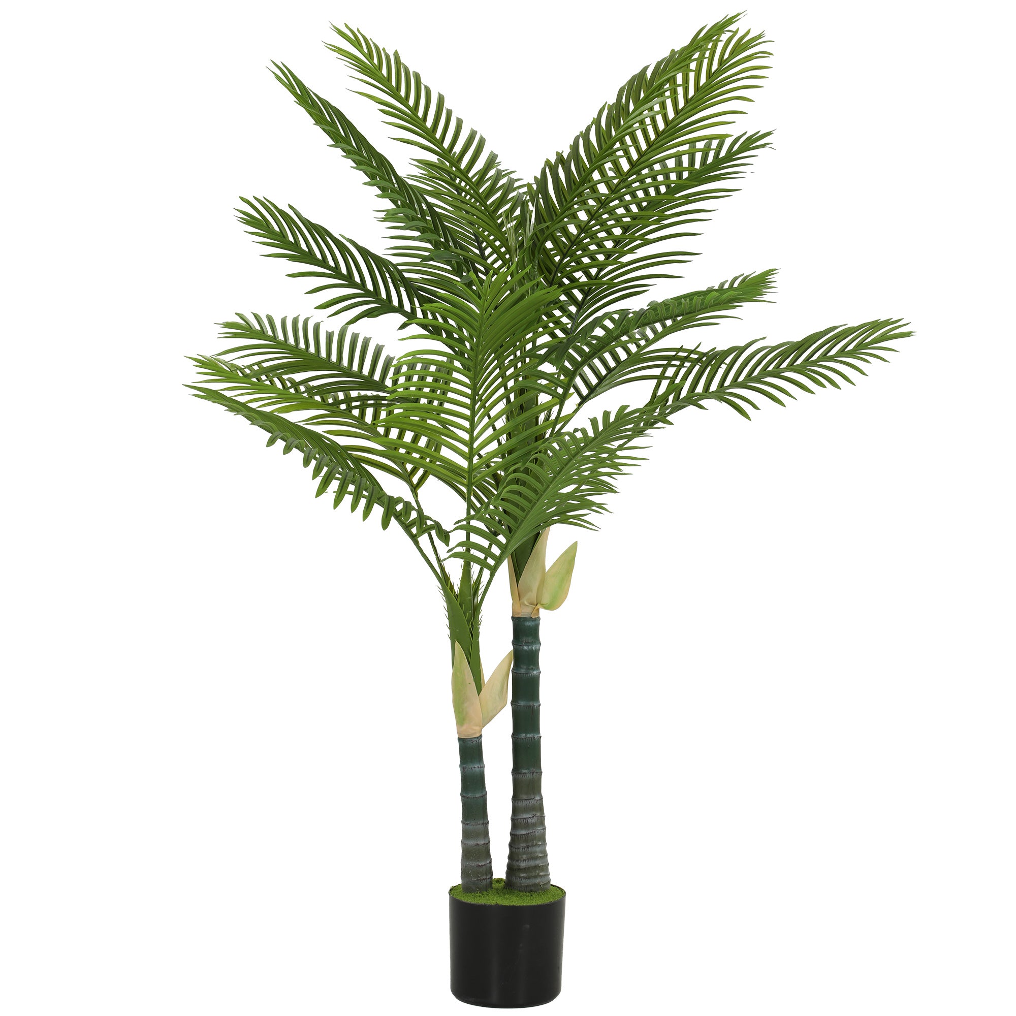 Artificial Palm Tree 150 cm (59 in) – 16-Leaf Faux Potted Plant for Living Room, Office, Balcony, Bedroom Décor