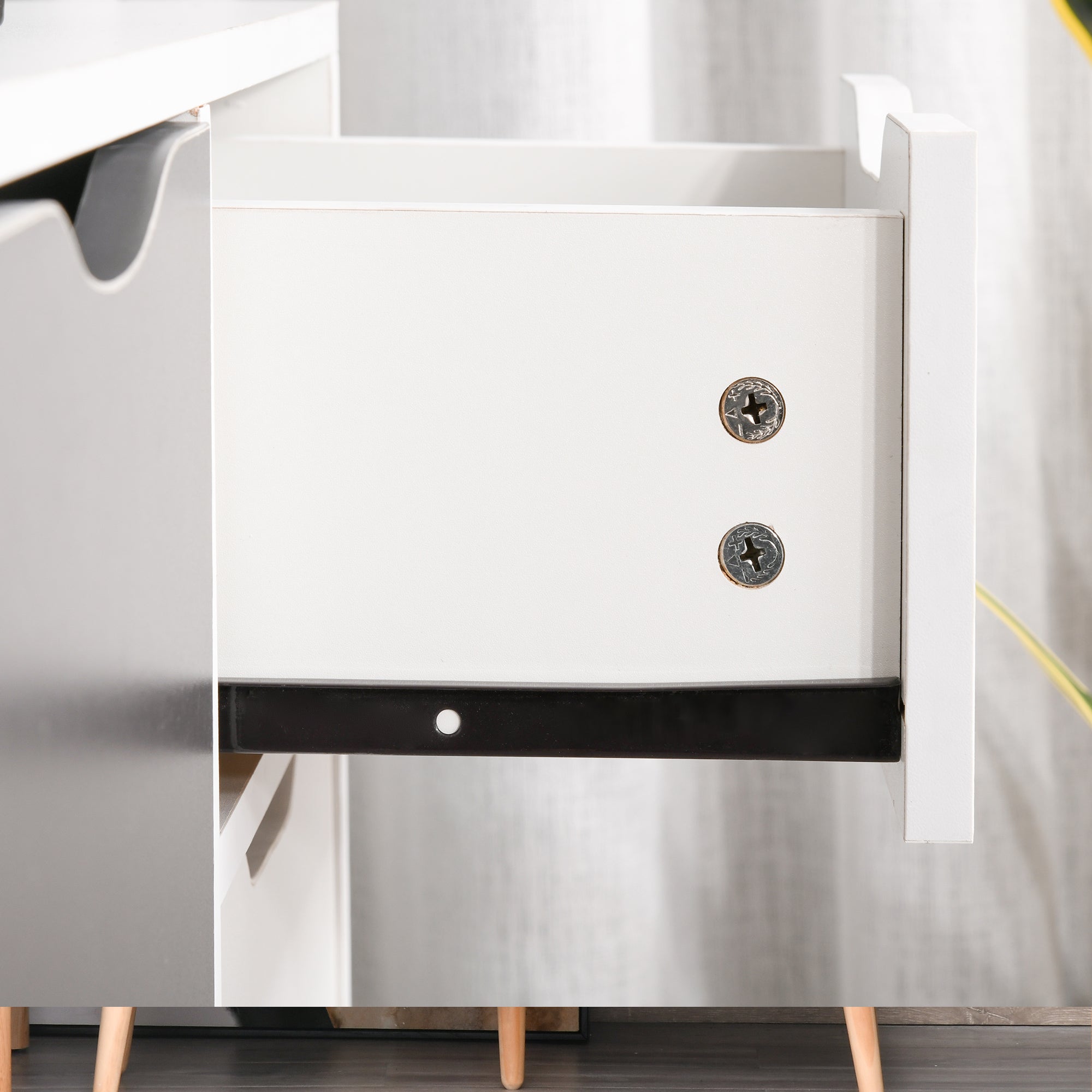 Modern Sideboard for Living Room with 3 Doors and Drawer Auxiliary Furniture for Living Room Kitchen Bedroom 90x30x72 cm White and Gray