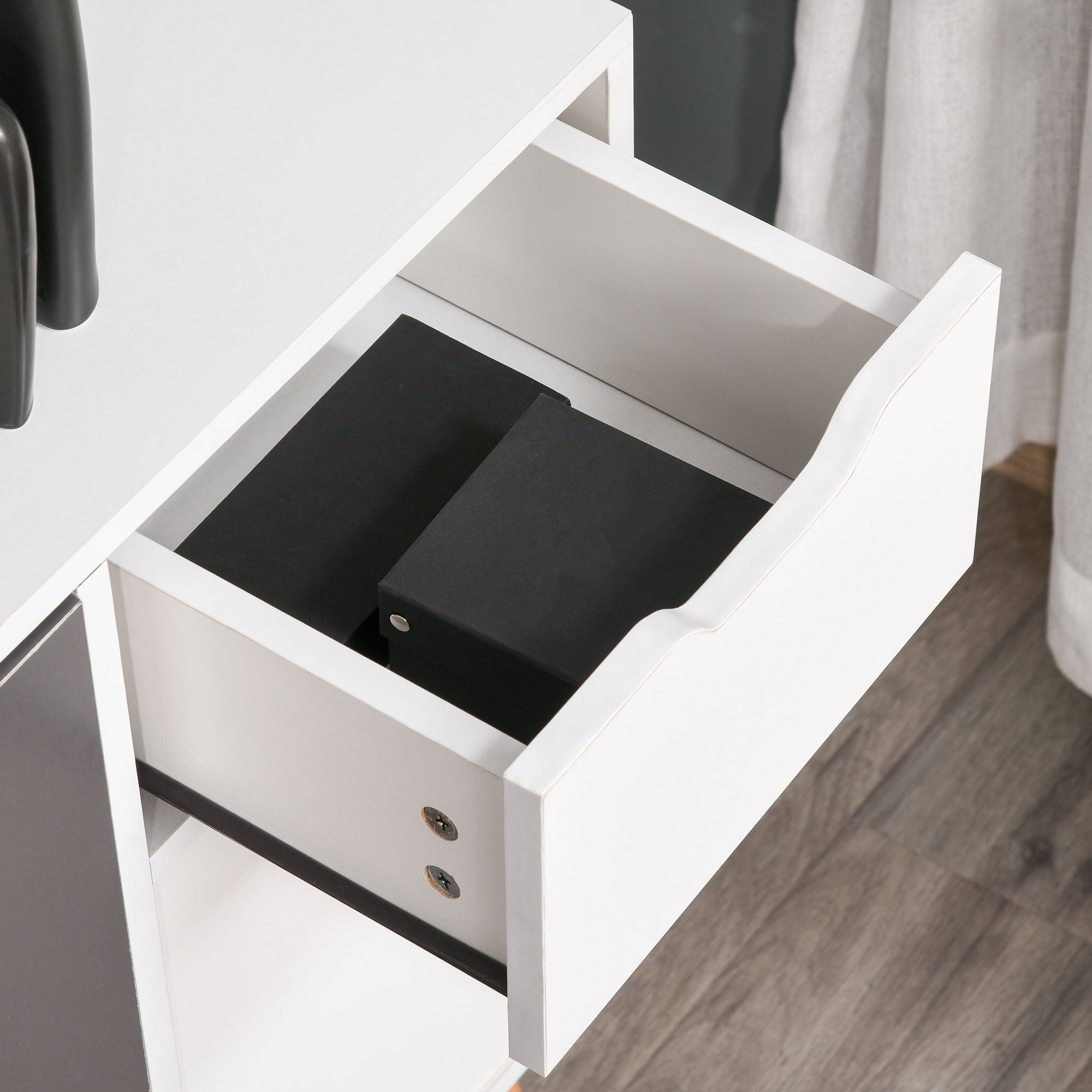 Modern Sideboard for Living Room with 3 Doors and Drawer Auxiliary Furniture for Living Room Kitchen Bedroom 90x30x72 cm White and Gray