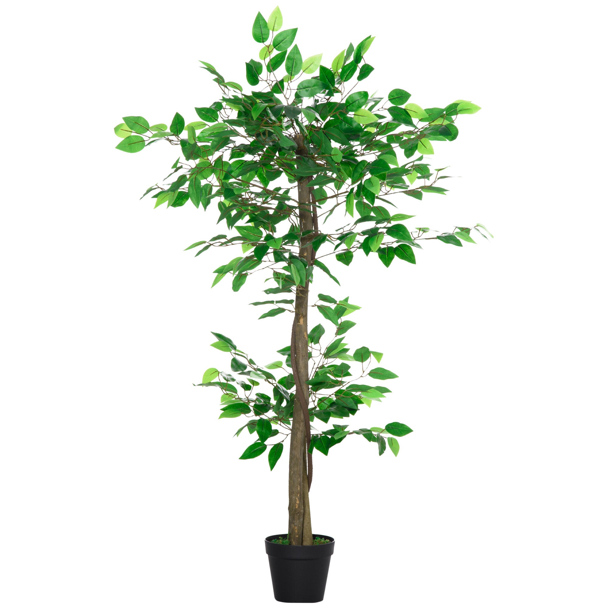 Artificial Tea Plant 120 cm Artificial Tree in Decorative Pot for Home Interior Living Room Office Ø16x120 cm Green