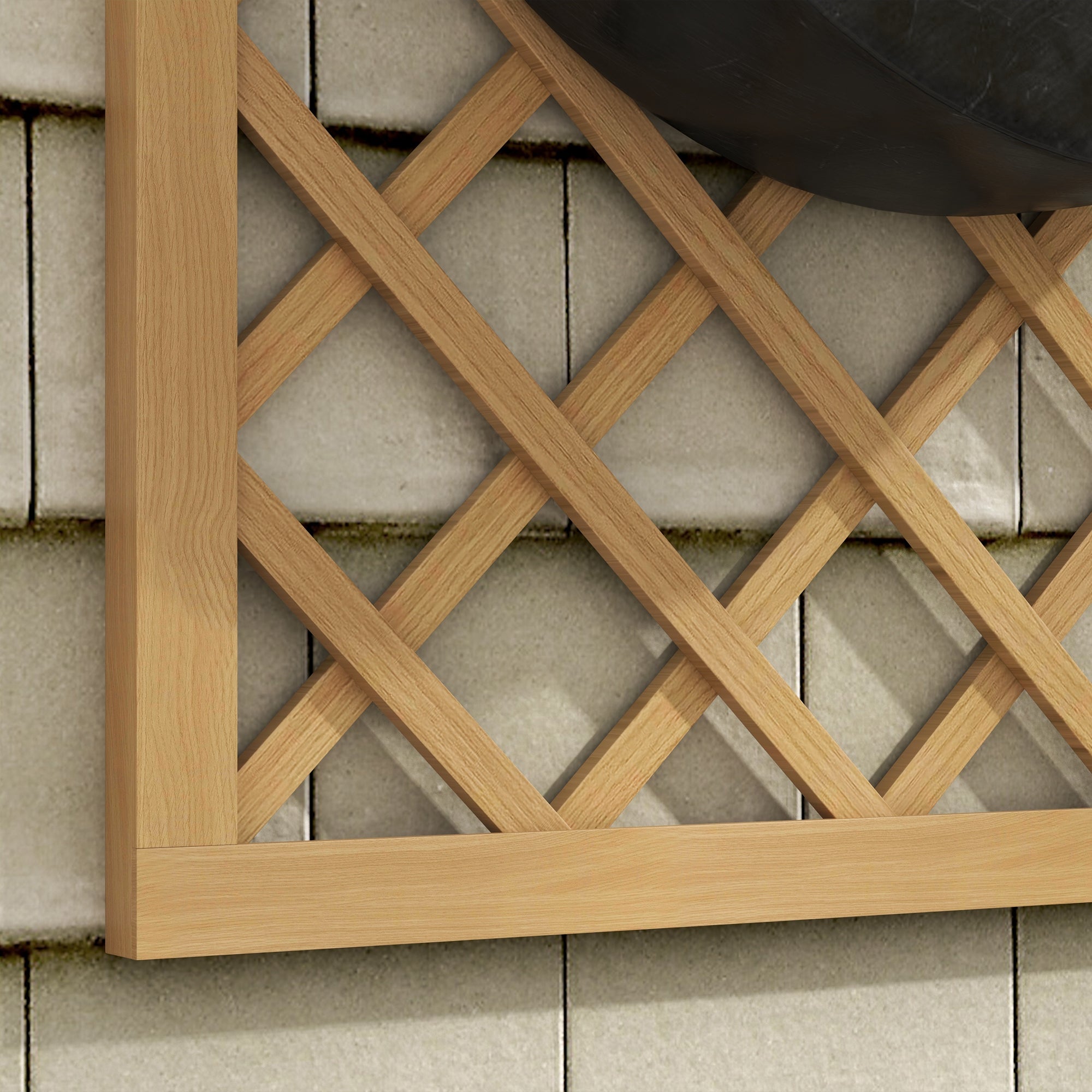 Set of 2 Wooden Garden Grids - Arch Panels for Climbing Plants - Each Panel Dimensions: 60L x 120H cm
