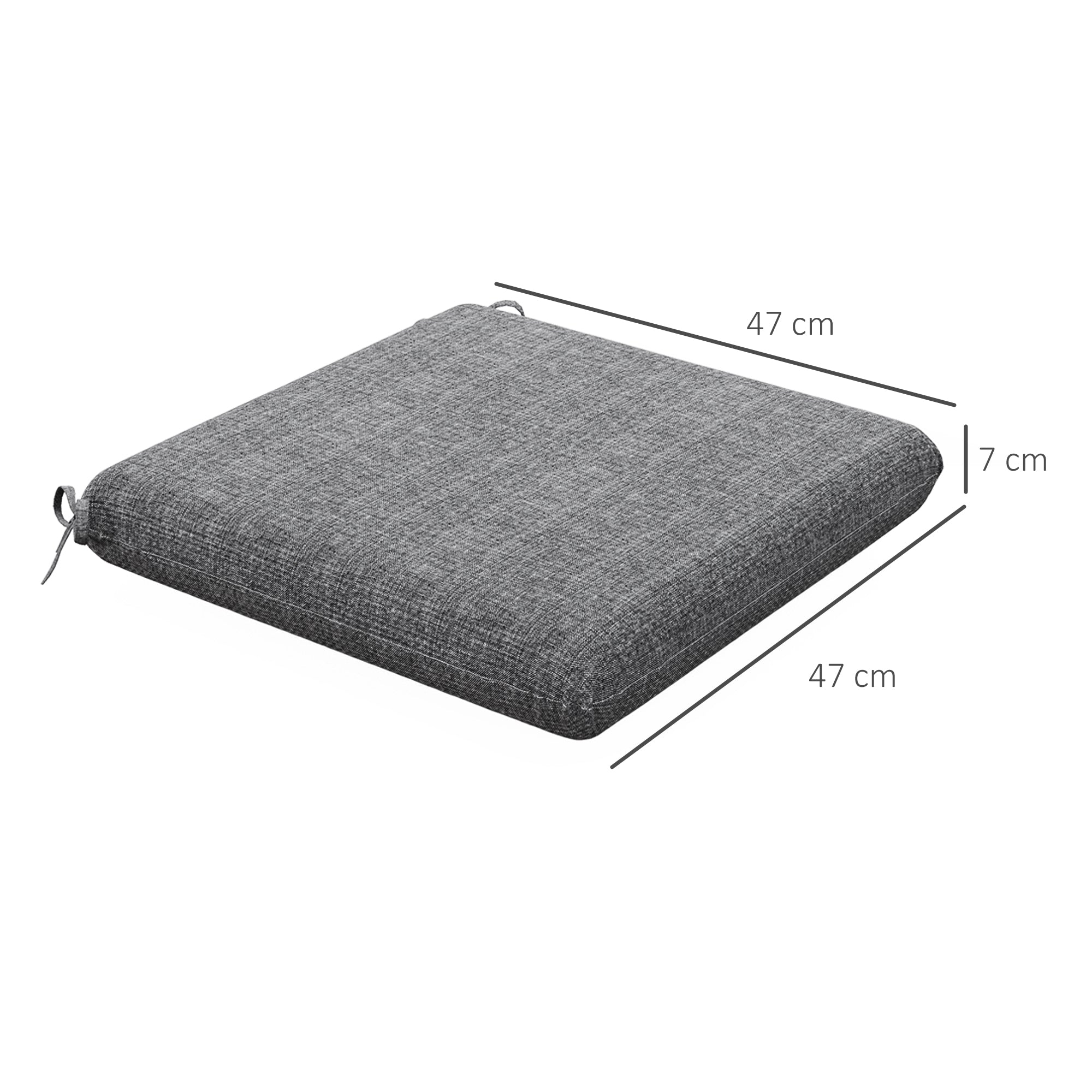 Set of Dining Chair Cushions 47x47x7 cm Set of 4 Pieces Waterproof and UV Protection Chair Cushions for Indoor and Outdoor Gray