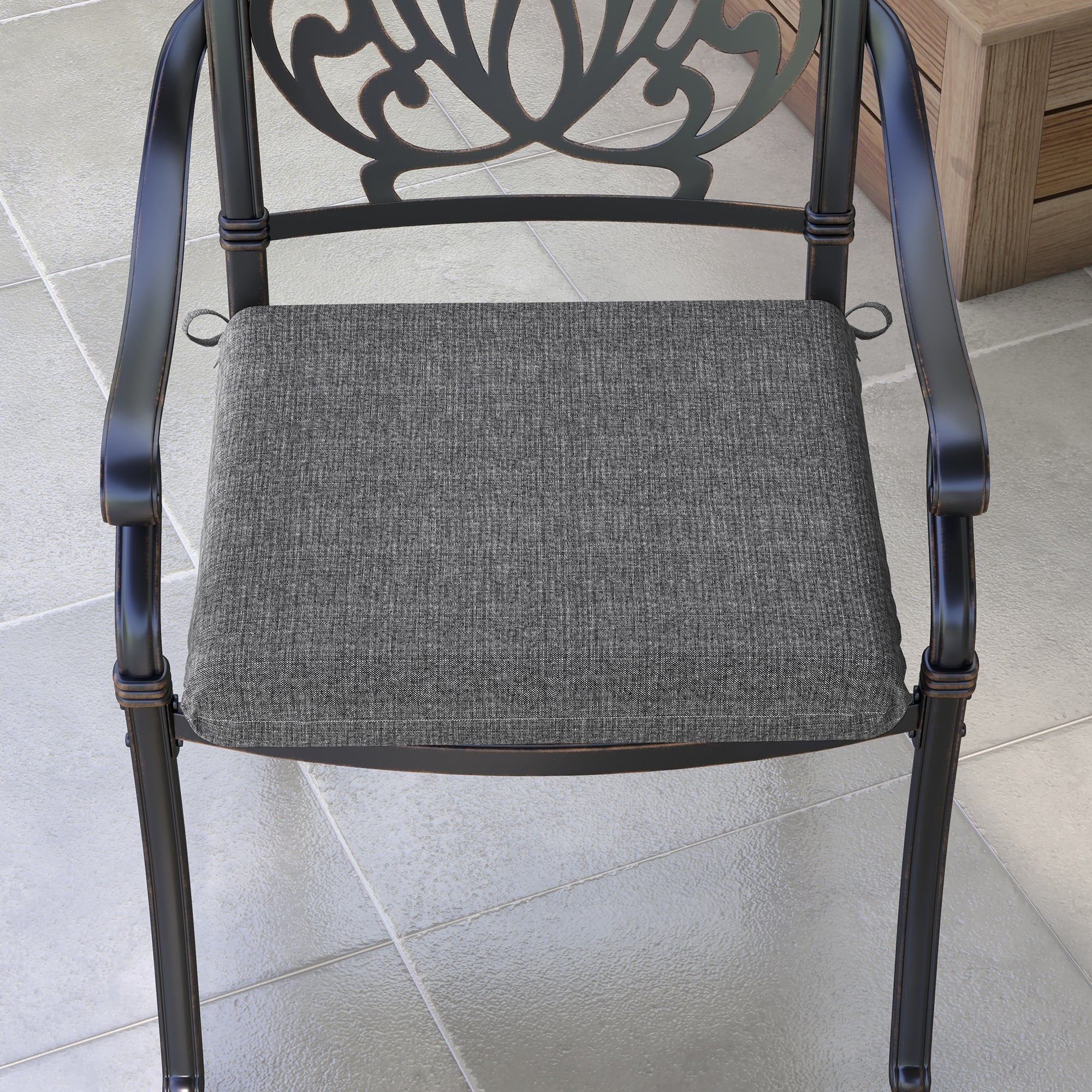 Set of Dining Chair Cushions 47x47x7 cm Set of 4 Pieces Waterproof and UV Protection Chair Cushions for Indoor and Outdoor Gray