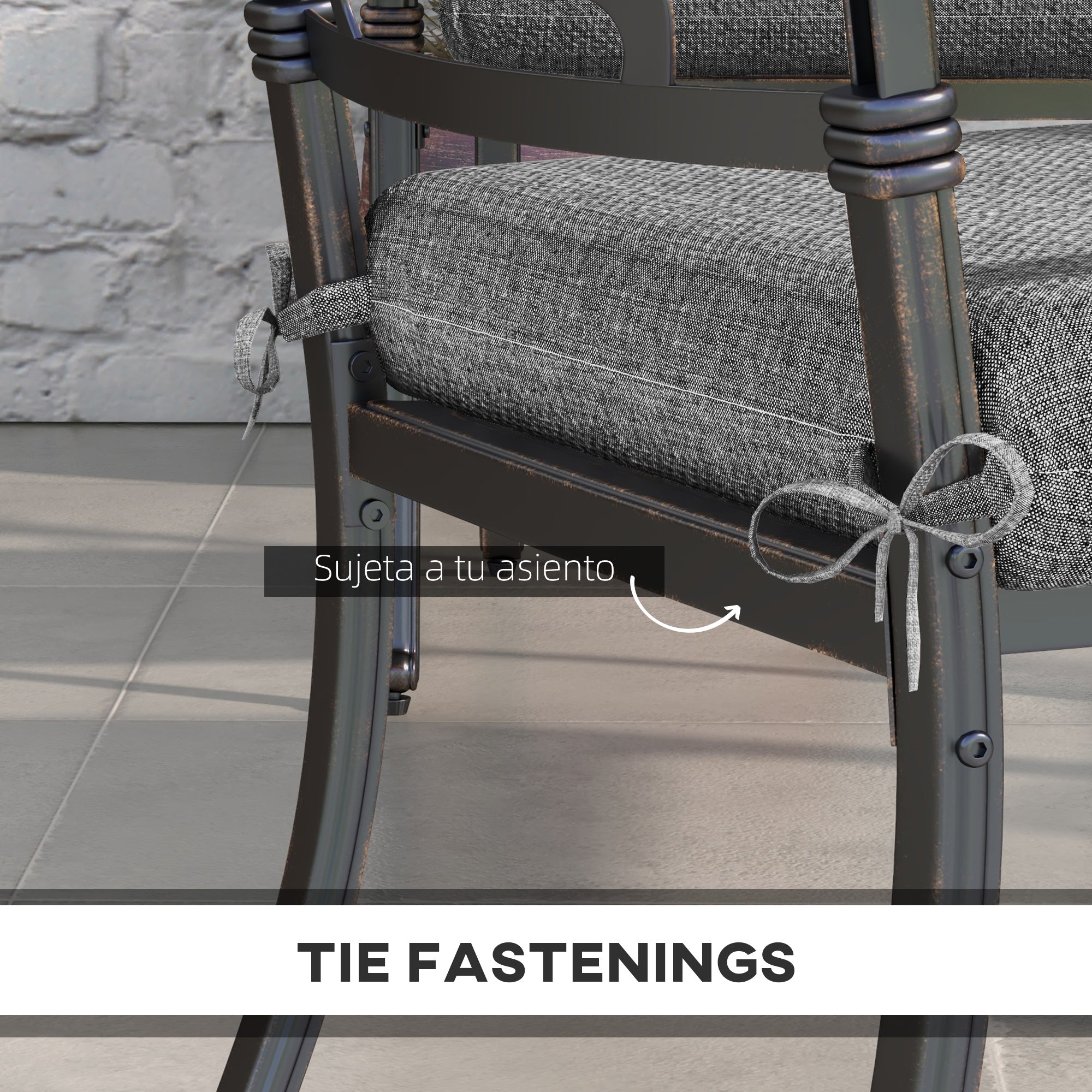 Set of Dining Chair Cushions 47x47x7 cm Set of 4 Pieces Waterproof and UV Protection Chair Cushions for Indoor and Outdoor Gray