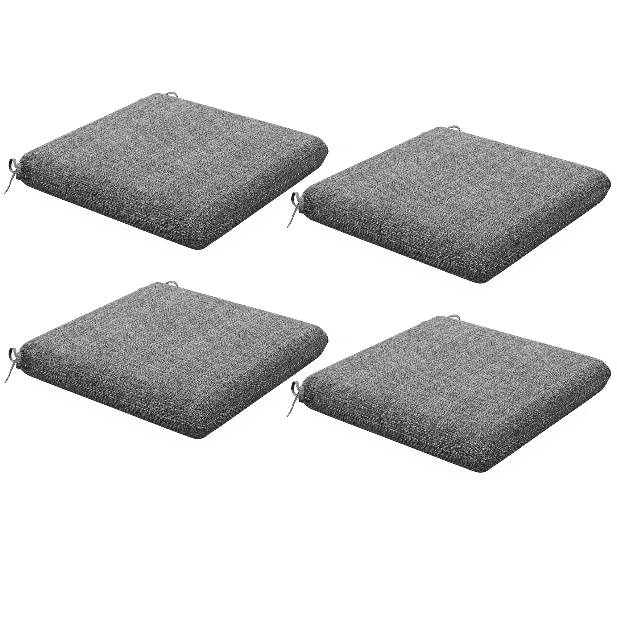 Set of Dining Chair Cushions 47x47x7 cm Set of 4 Pieces Waterproof and UV Protection Chair Cushions for Indoor and Outdoor Gray