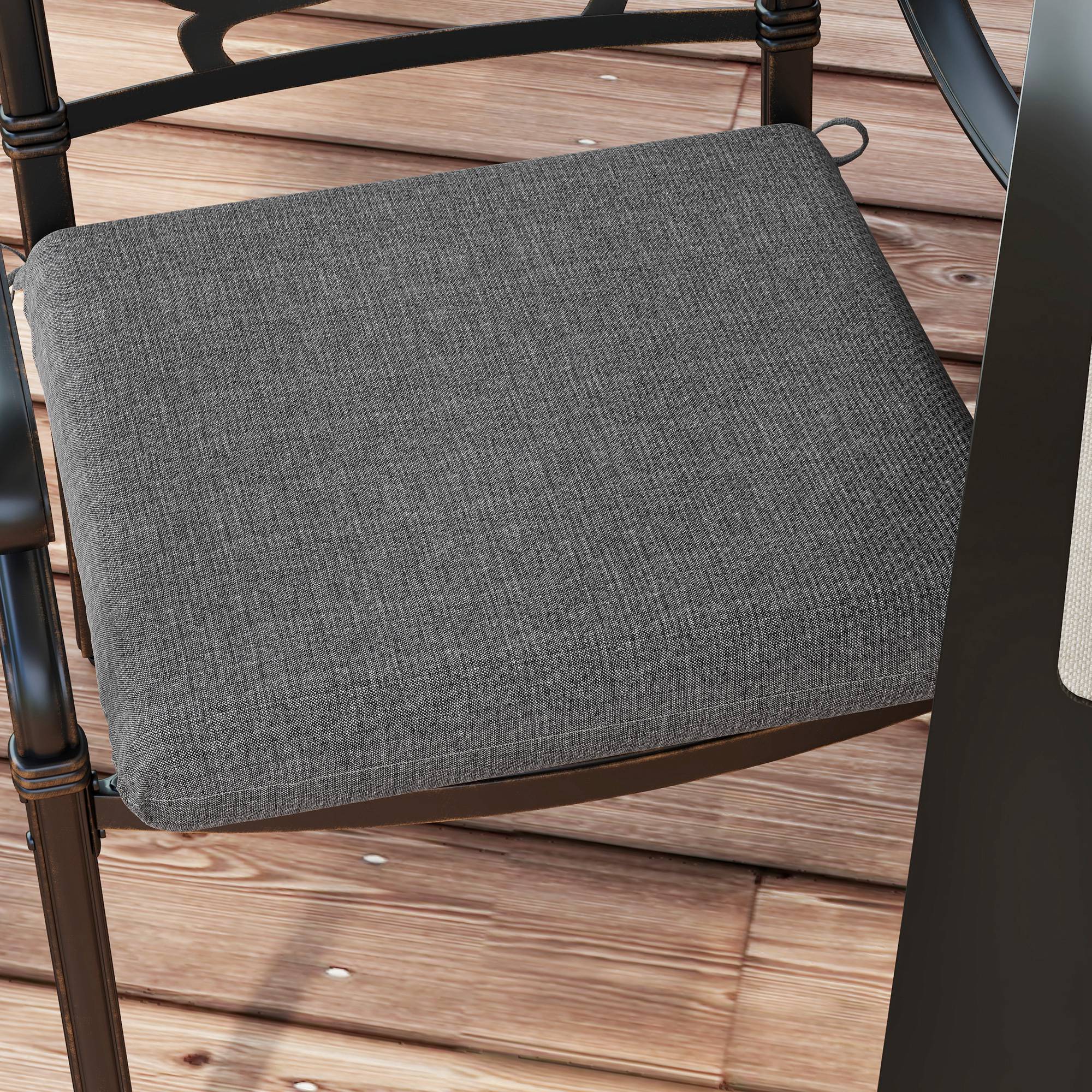 Set of Dining Chair Cushions 47x47x7 cm Set of 4 Pieces Waterproof and UV Protection Chair Cushions for Indoor and Outdoor Gray