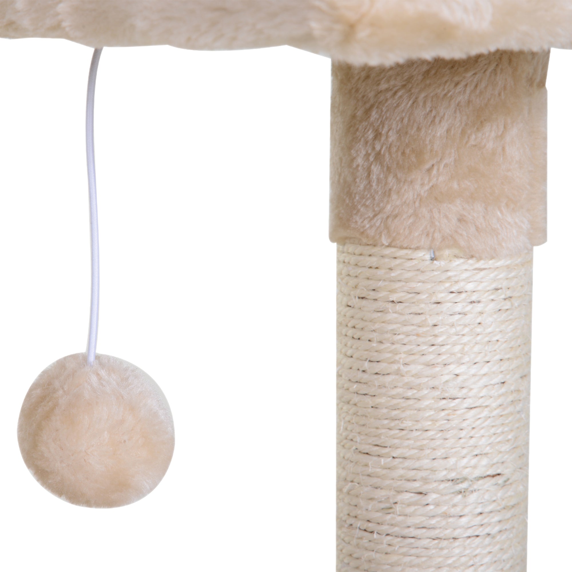 Cat Scratching Tree Activity Center Platform House Sisal Posts Hammock Ball 50x36x70 cm Beige