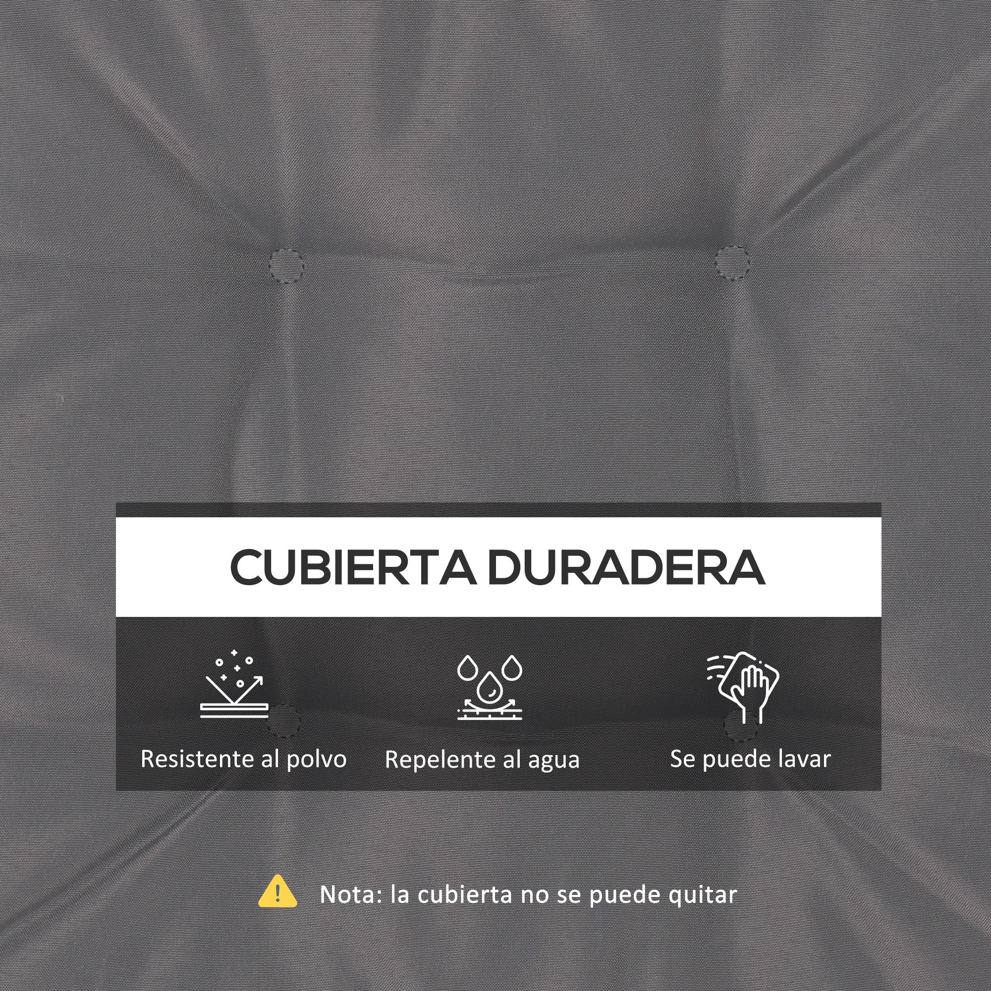 Set of Dining Chair Cushions 42x42x5 cm 4 Pieces Garden Chair Cushions Waterproof with 2 Fastening Ties Dark Gray