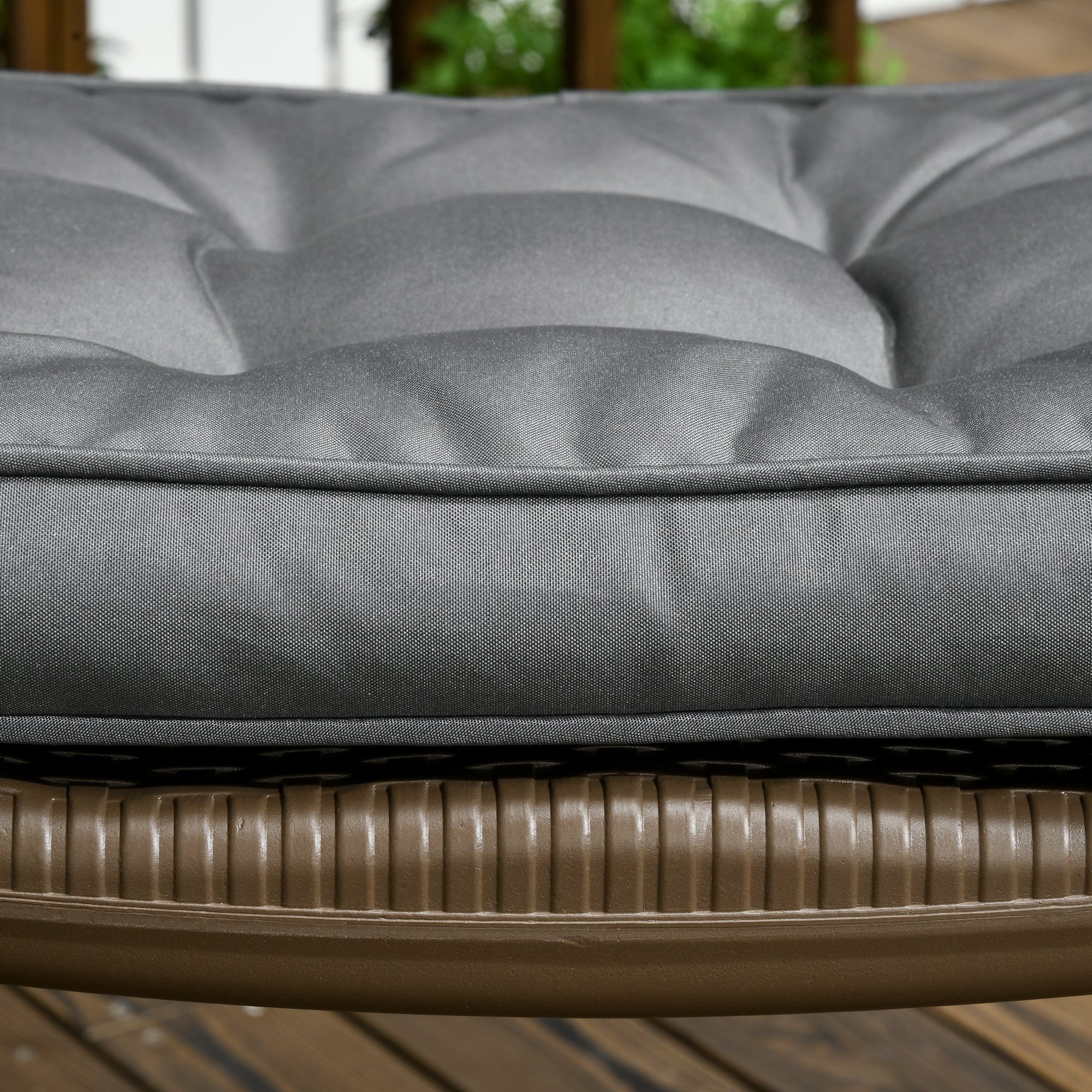 Set of Dining Chair Cushions 42x42x5 cm 4 Pieces Garden Chair Cushions Waterproof with 2 Fastening Ties Dark Gray